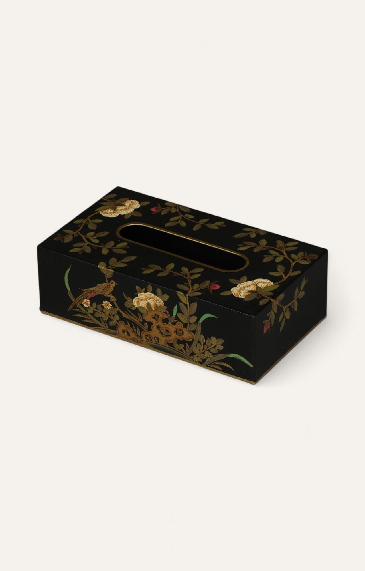 Hand-Painted Chinoiserie Tissue Box Cover