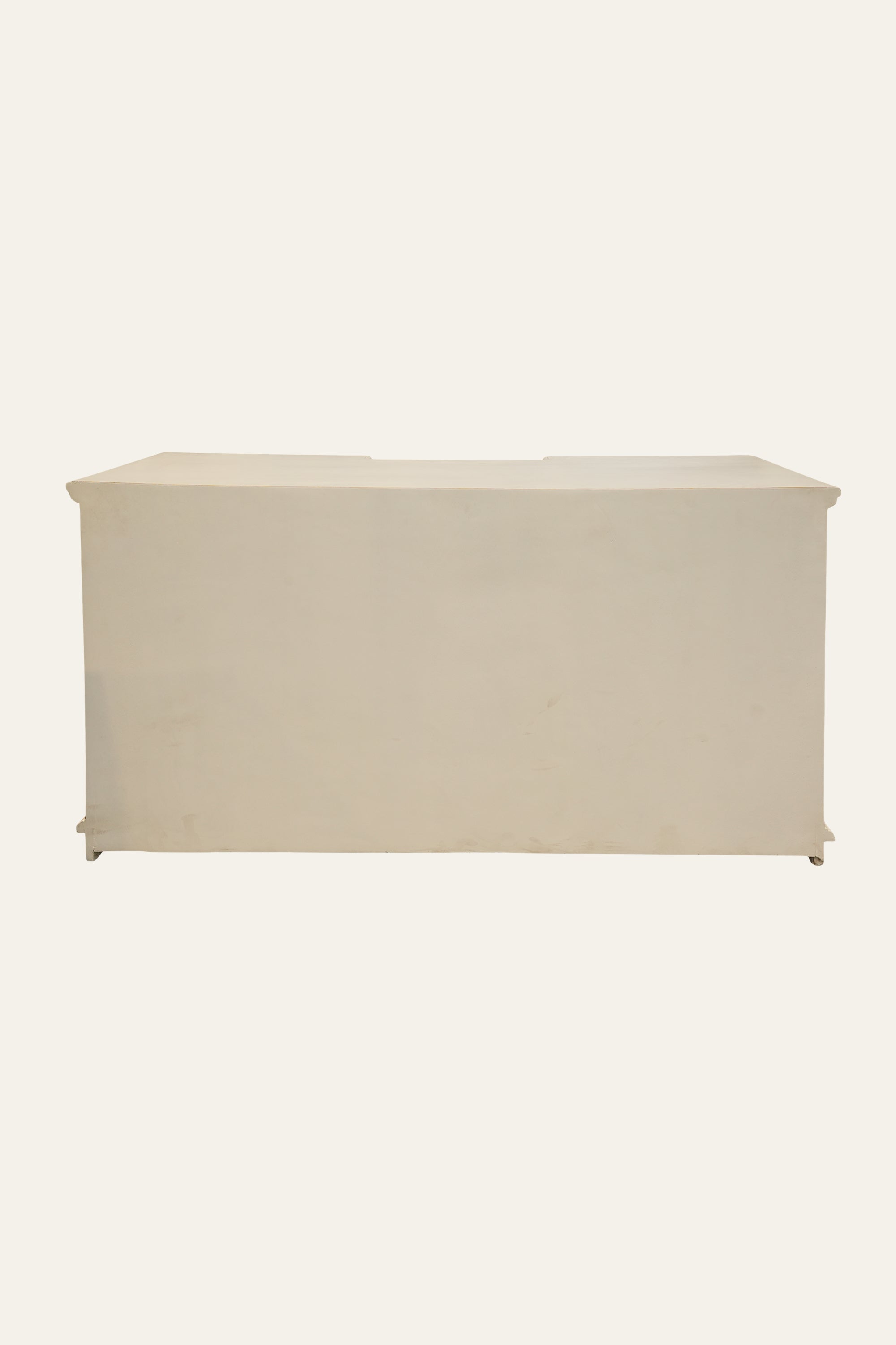 White 3-Drawer Sideboard with Arched Panel Doors