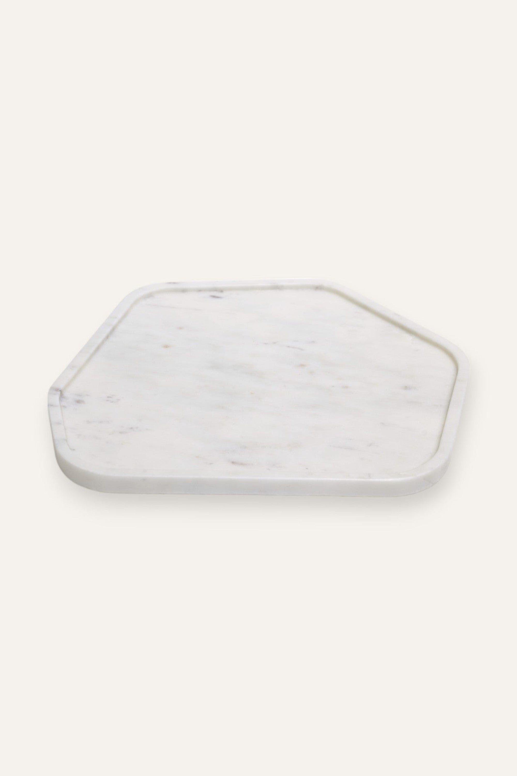 White Marble Modern Geometric Platter