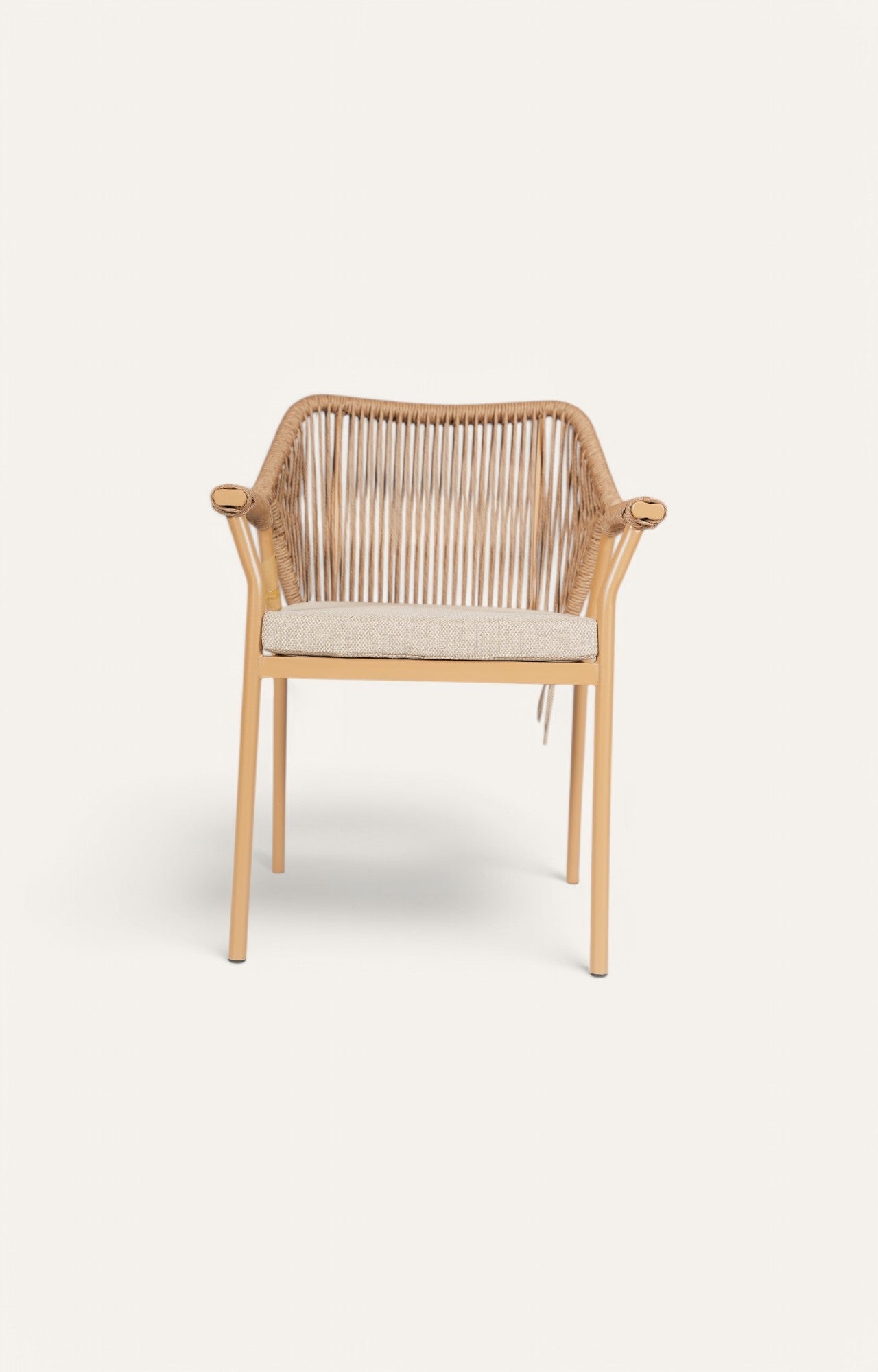 Wooden Chair with Wicker Backrest