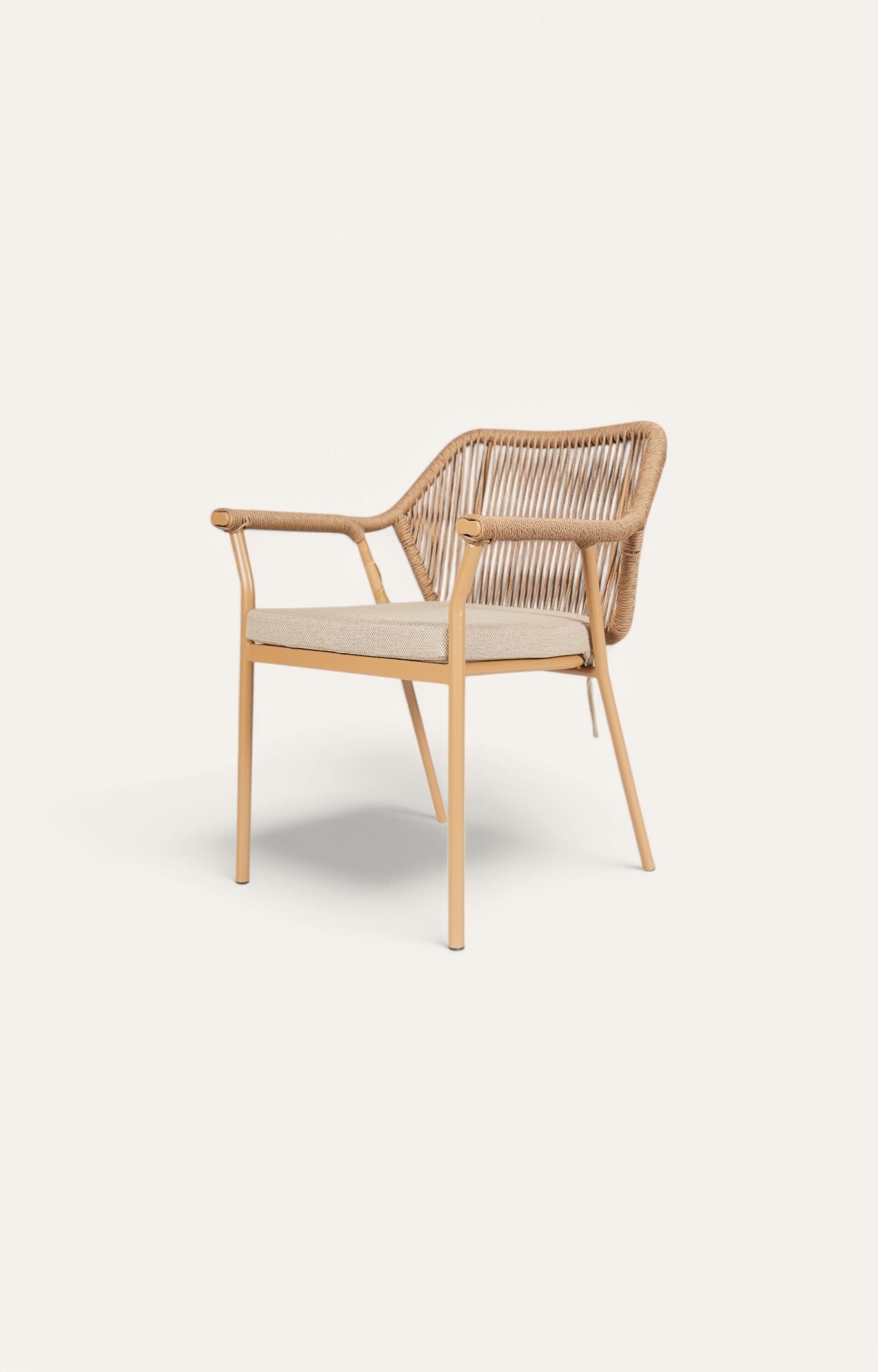 Wooden Chair with Wicker Backrest