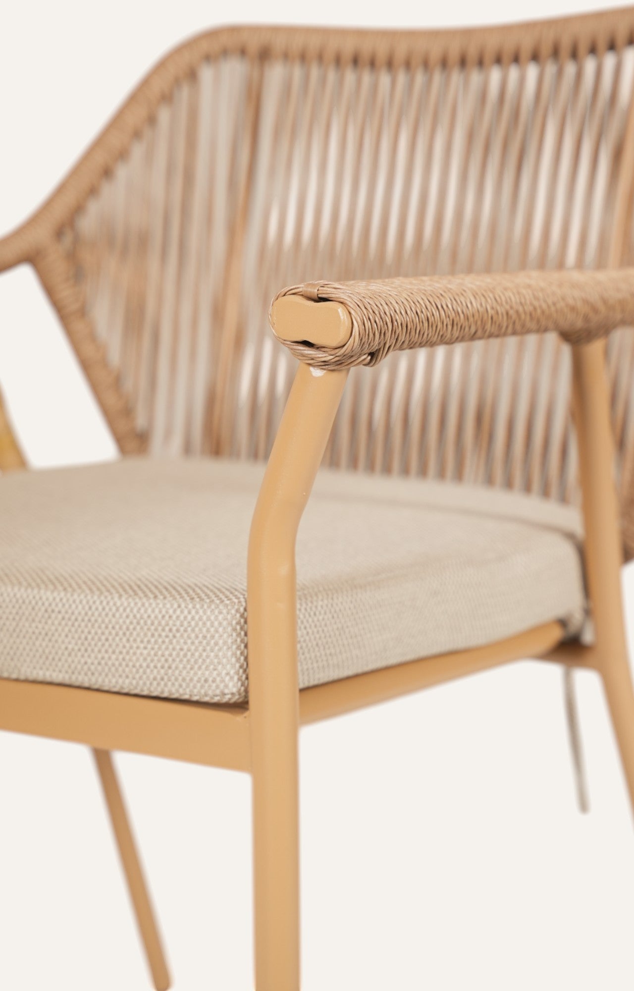 Wooden Chair with Wicker Backrest