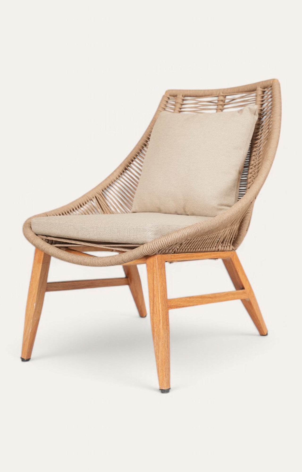 Habor Metal and Nylon Ropes Outdoor Lounge Chair