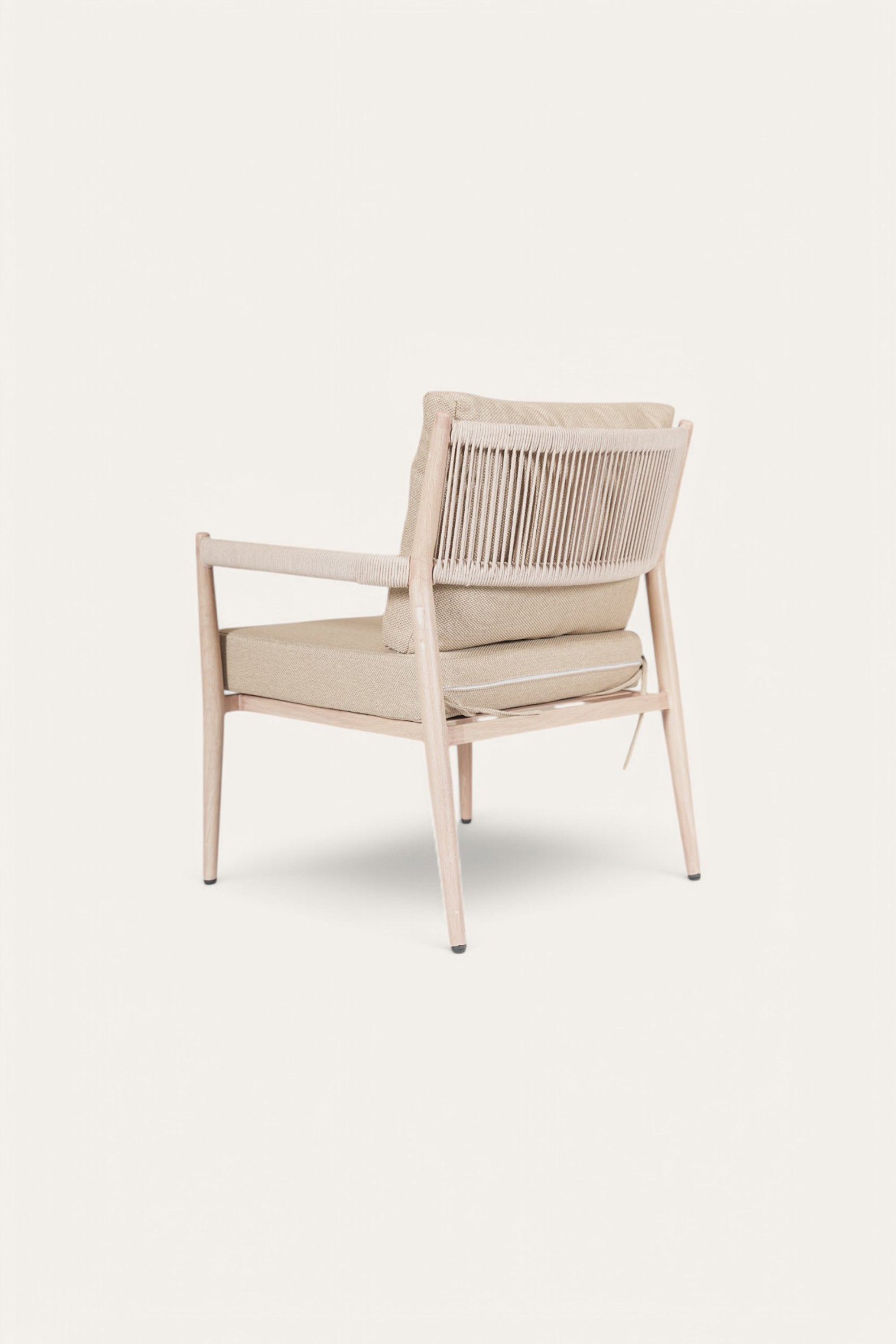 Ivory Cushioned Outdoor Arm Chair for Garden