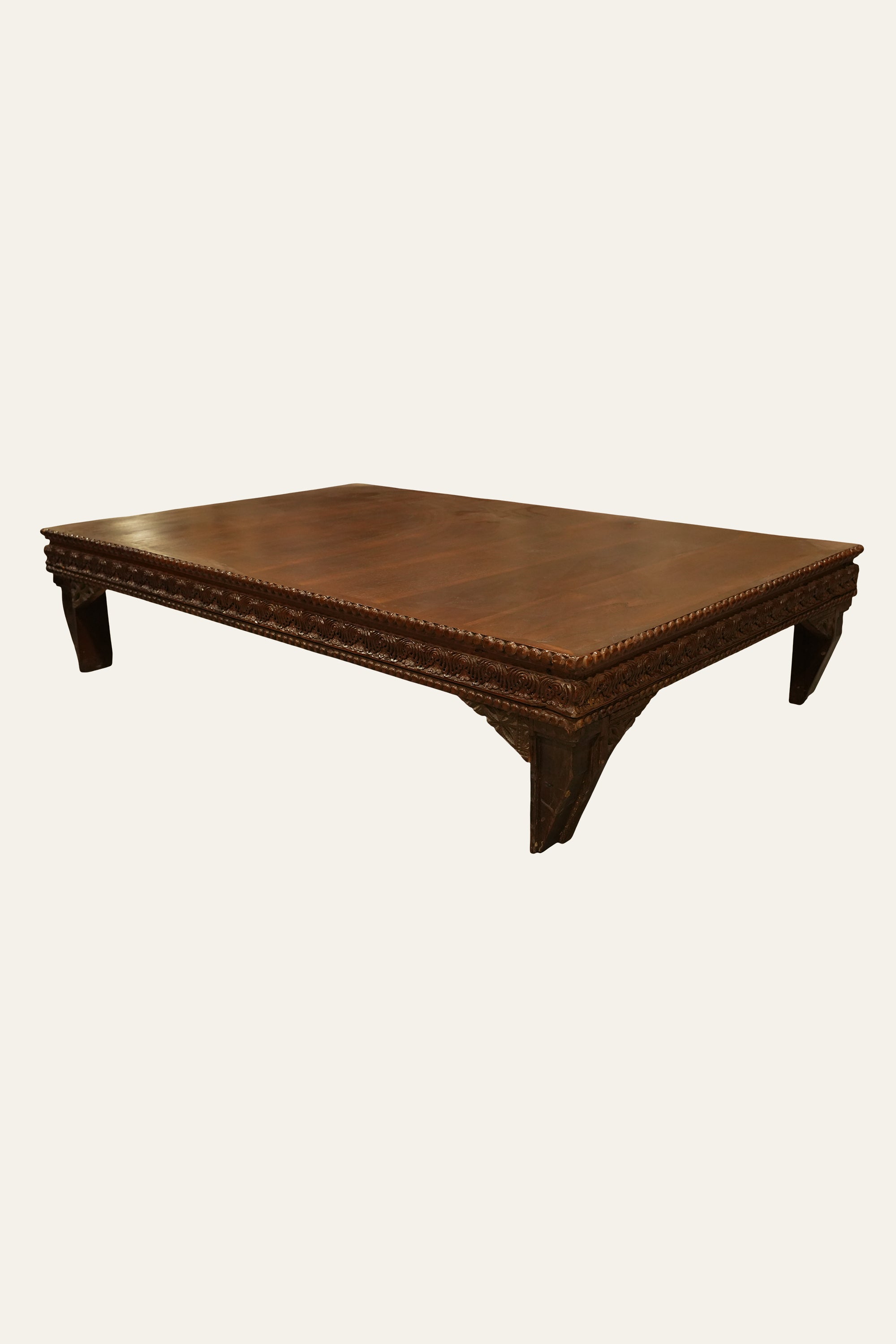 Indian Low Profile Wooden Coffee Table for Living Room