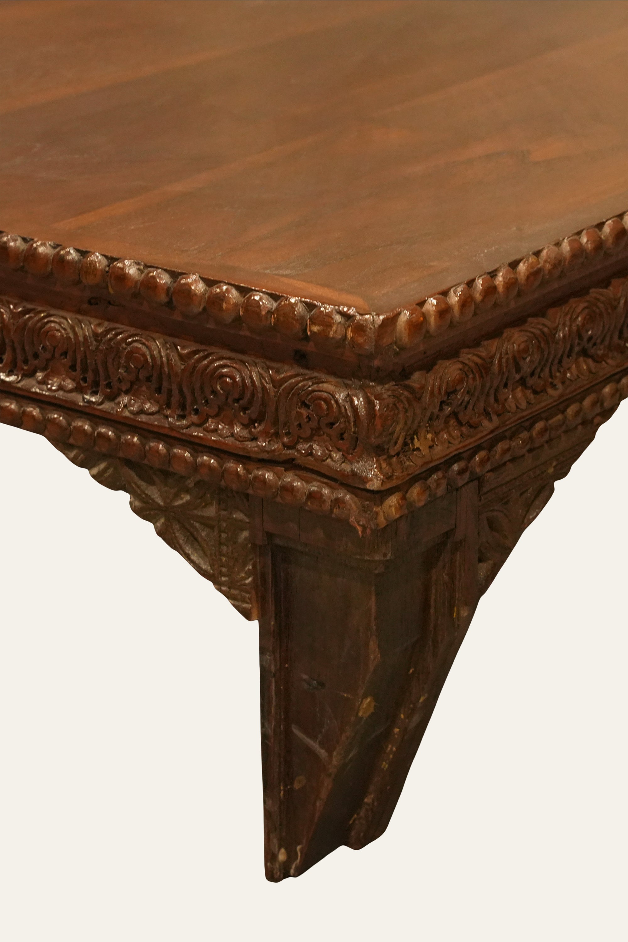 Indian Low Profile Wooden Coffee Table for Living Room