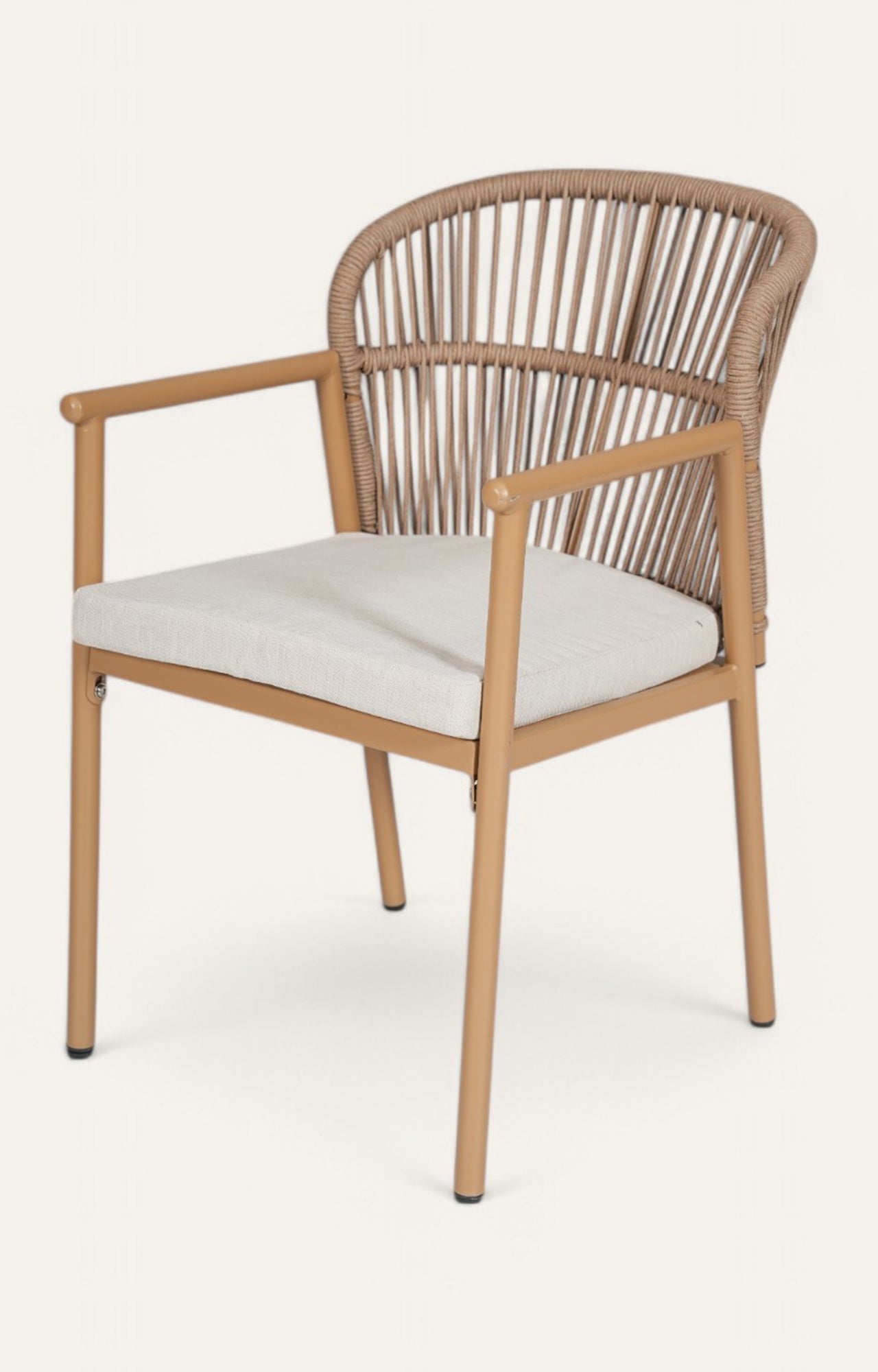 Willow Nylon Ropes Woven Back Metal Outdoor Chair