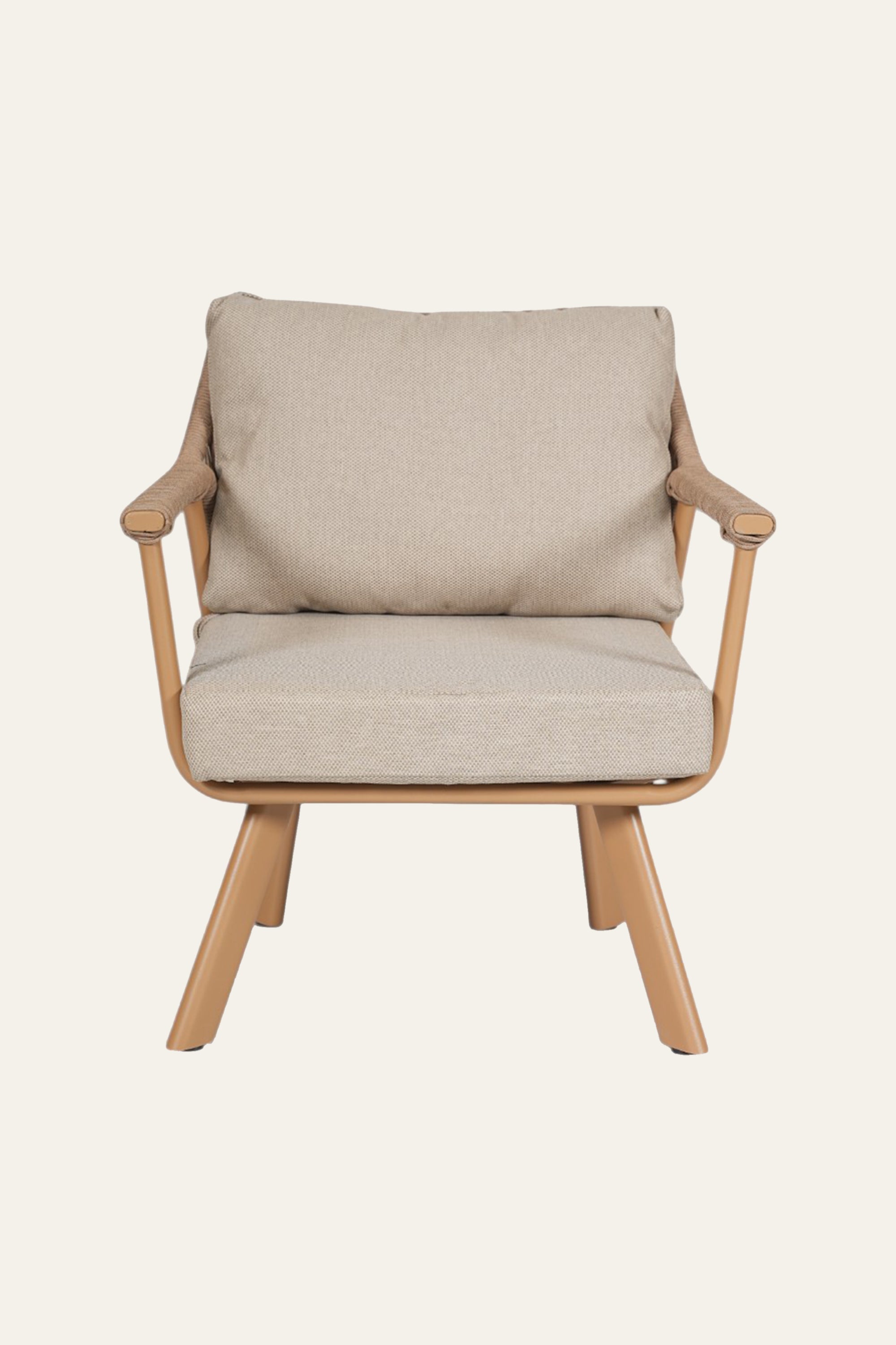 One Seater Outdoor Metal Armchair with Nylon Ropes