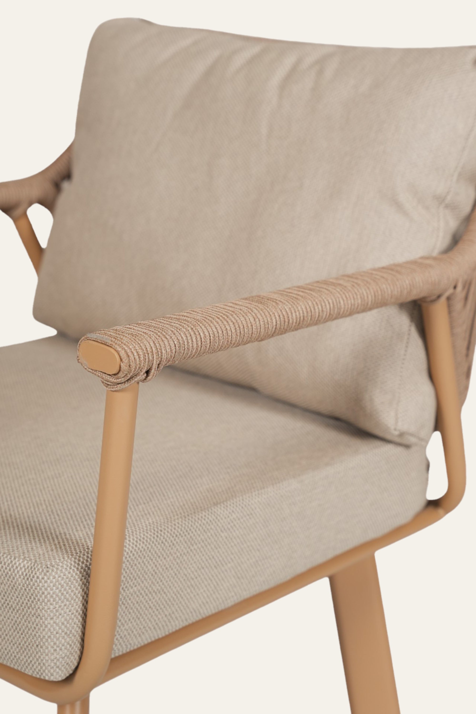One Seater Outdoor Metal Armchair with Nylon Ropes