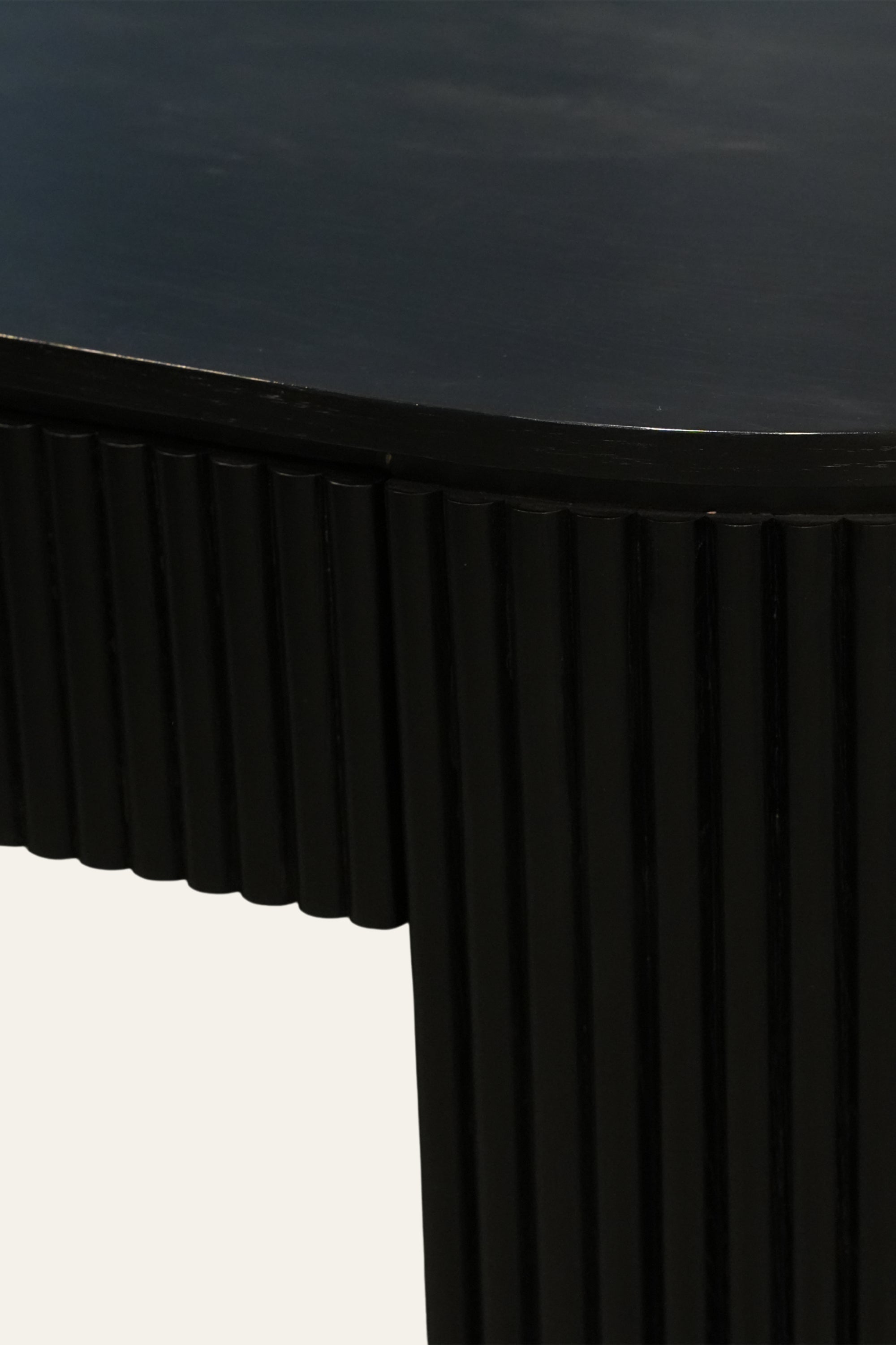 Rectangular  Modern Black Fluted Oak Console Table