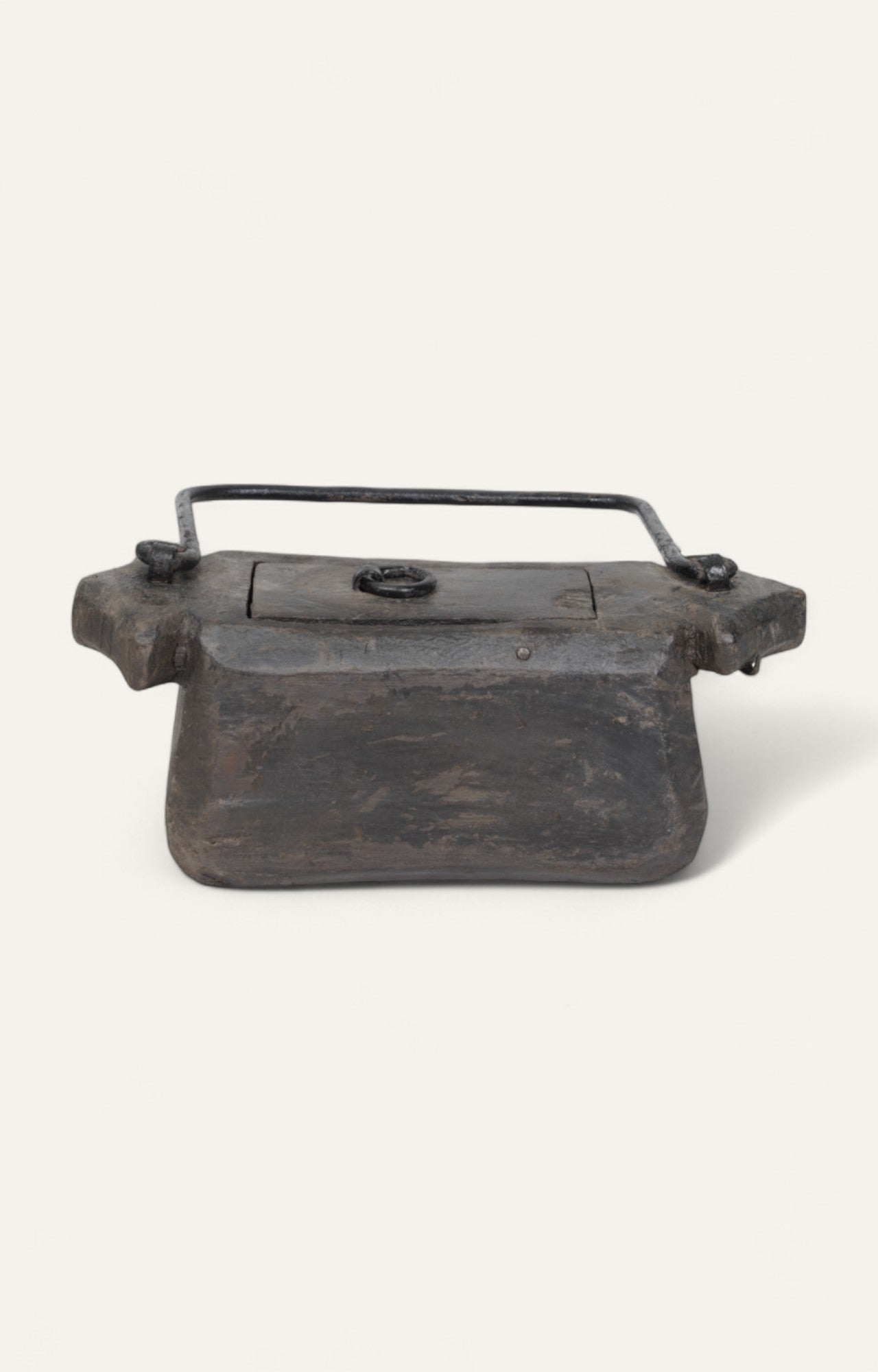 Antique Industrial Table Accent in Teak Wood