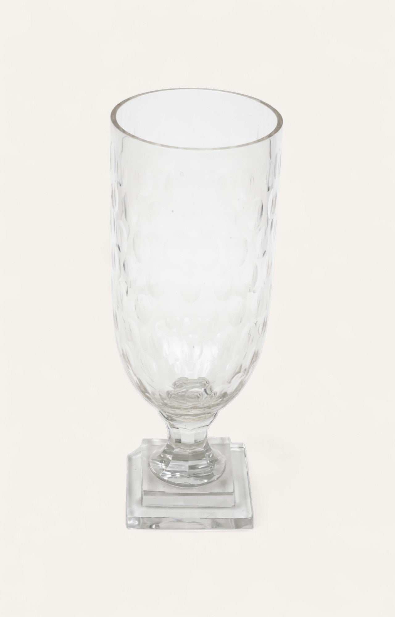 Hammered-Textured Hurricane Glass Candle Stand