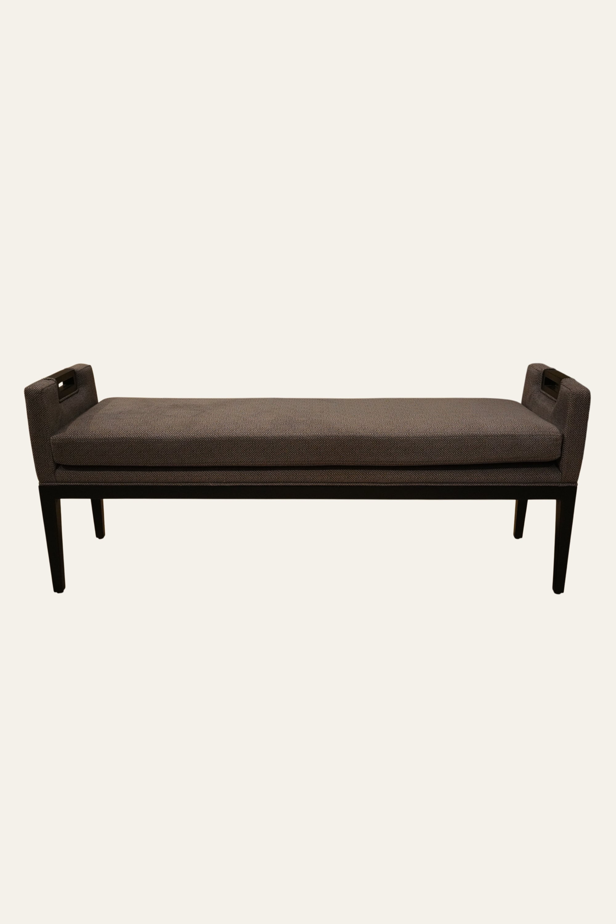 Modern Upholstered Rectangular Bench with Black Frame