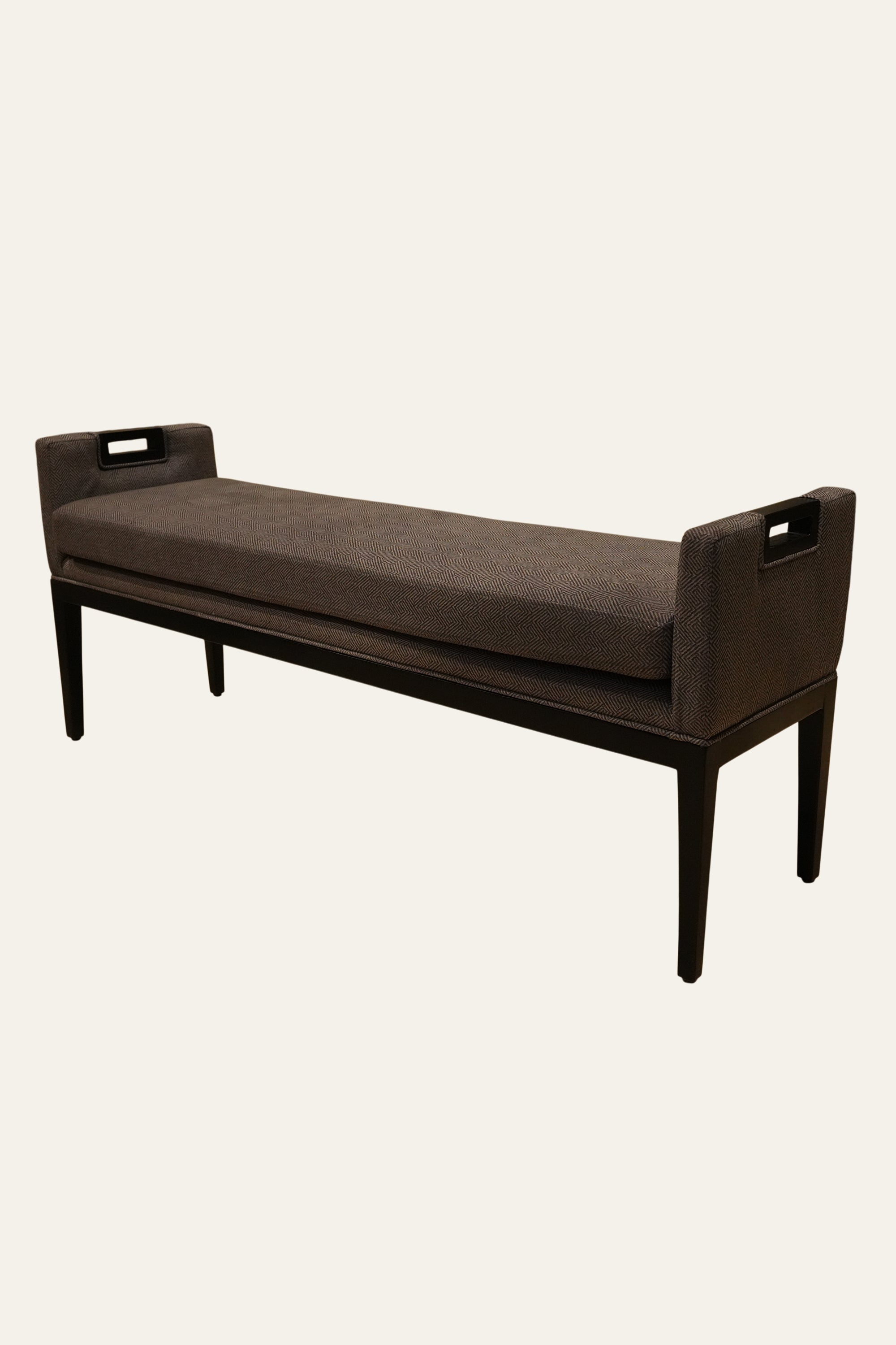 Modern Upholstered Rectangular Bench with Black Frame