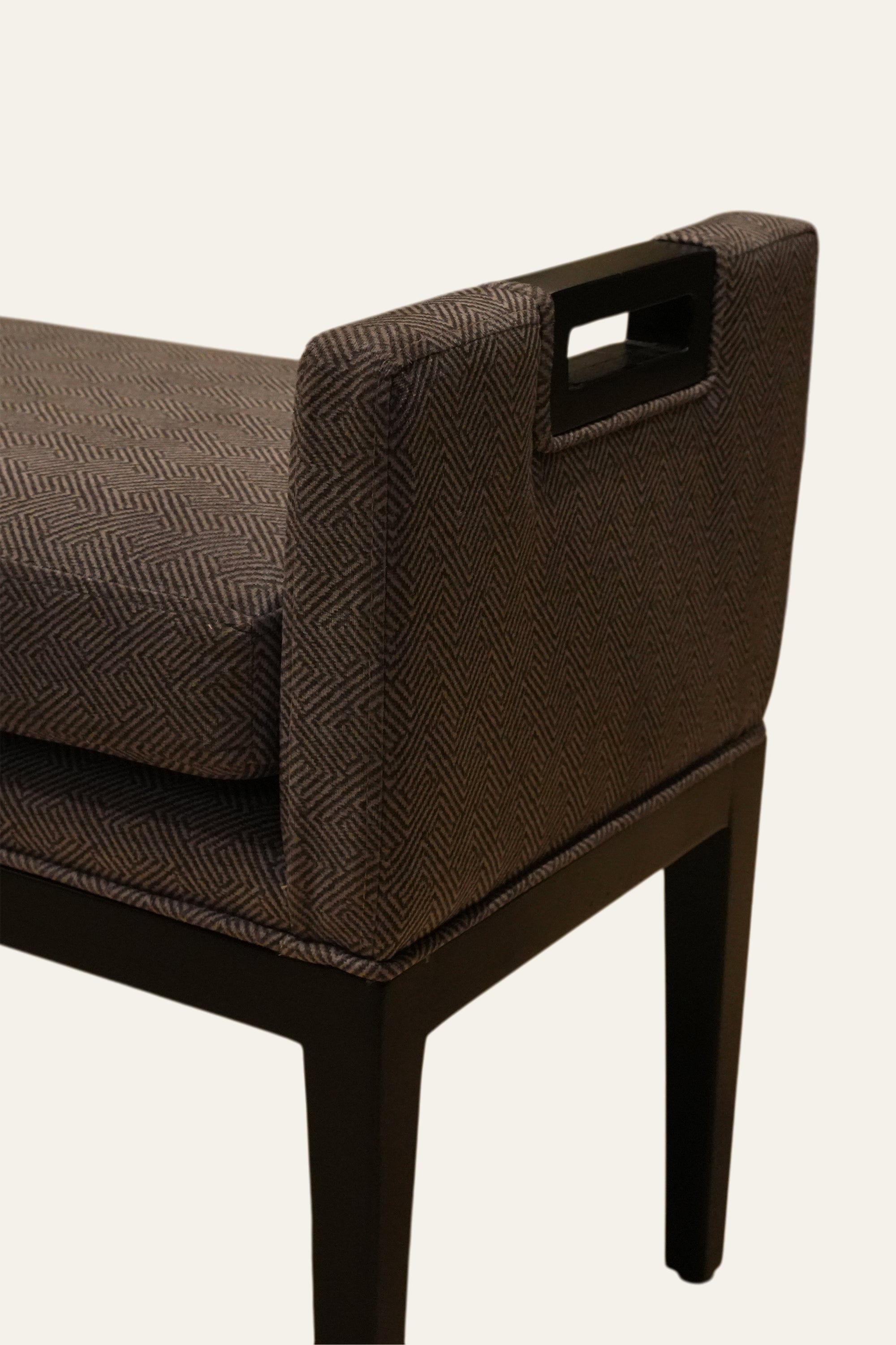 Modern Upholstered Rectangular Bench with Black Frame
