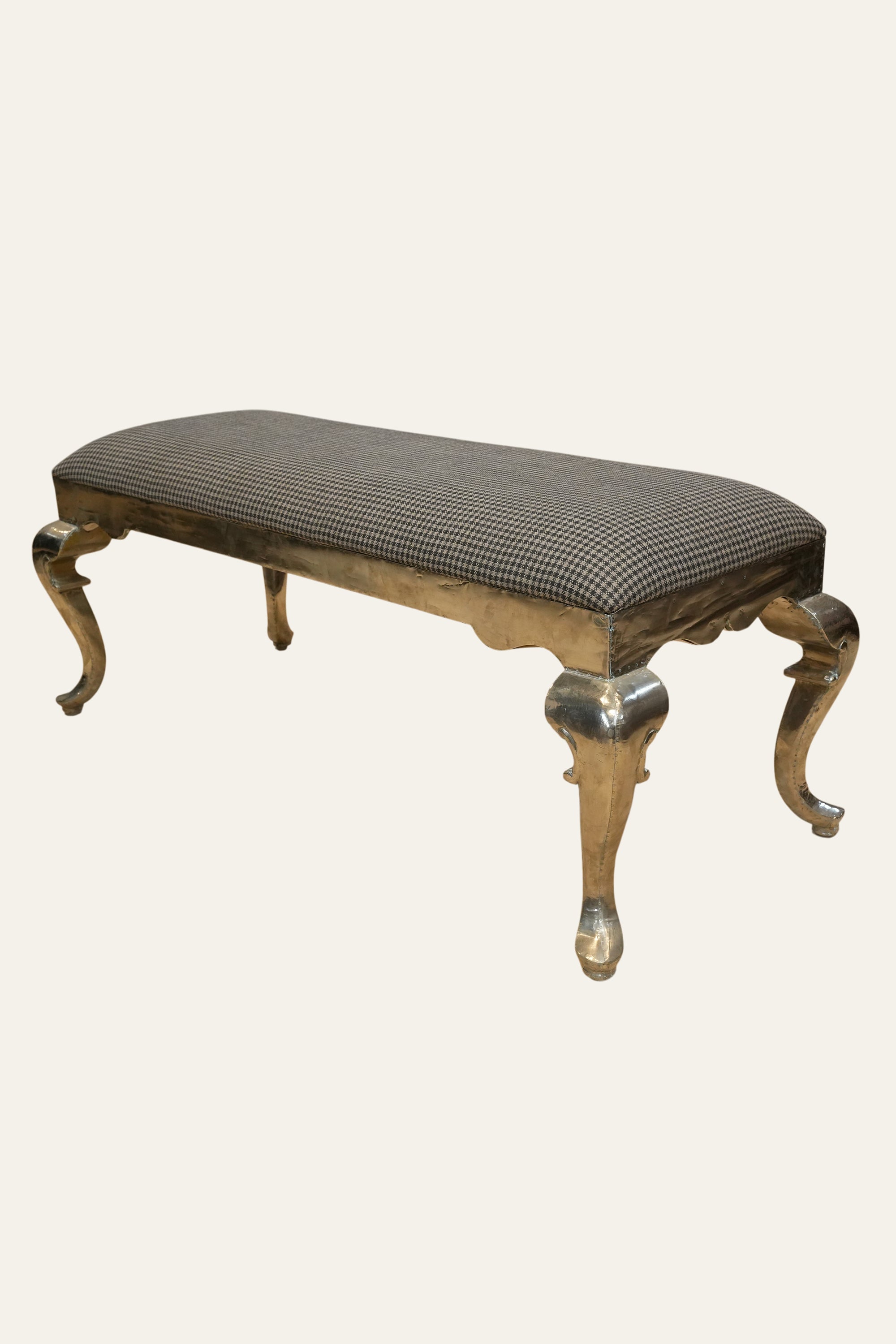 French Style White Metal Bench for Hallway