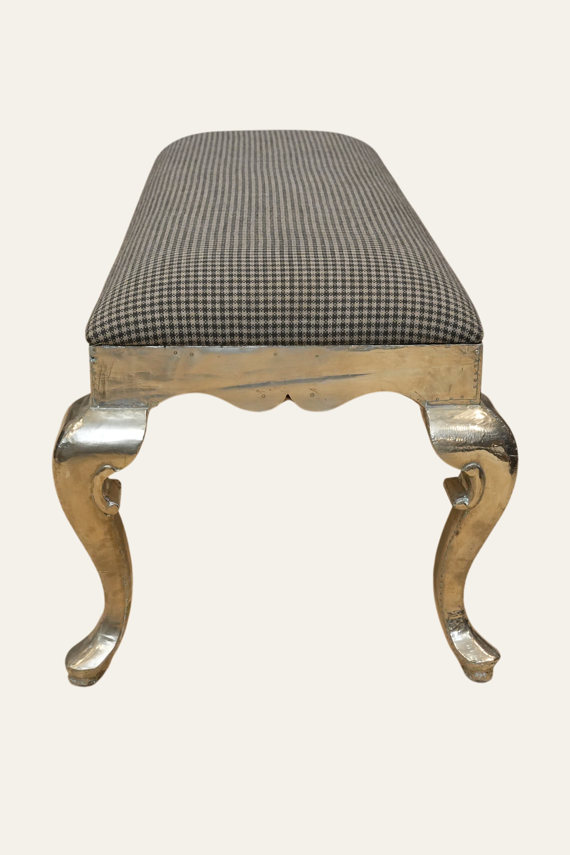 French Style White Metal Bench for Hallway