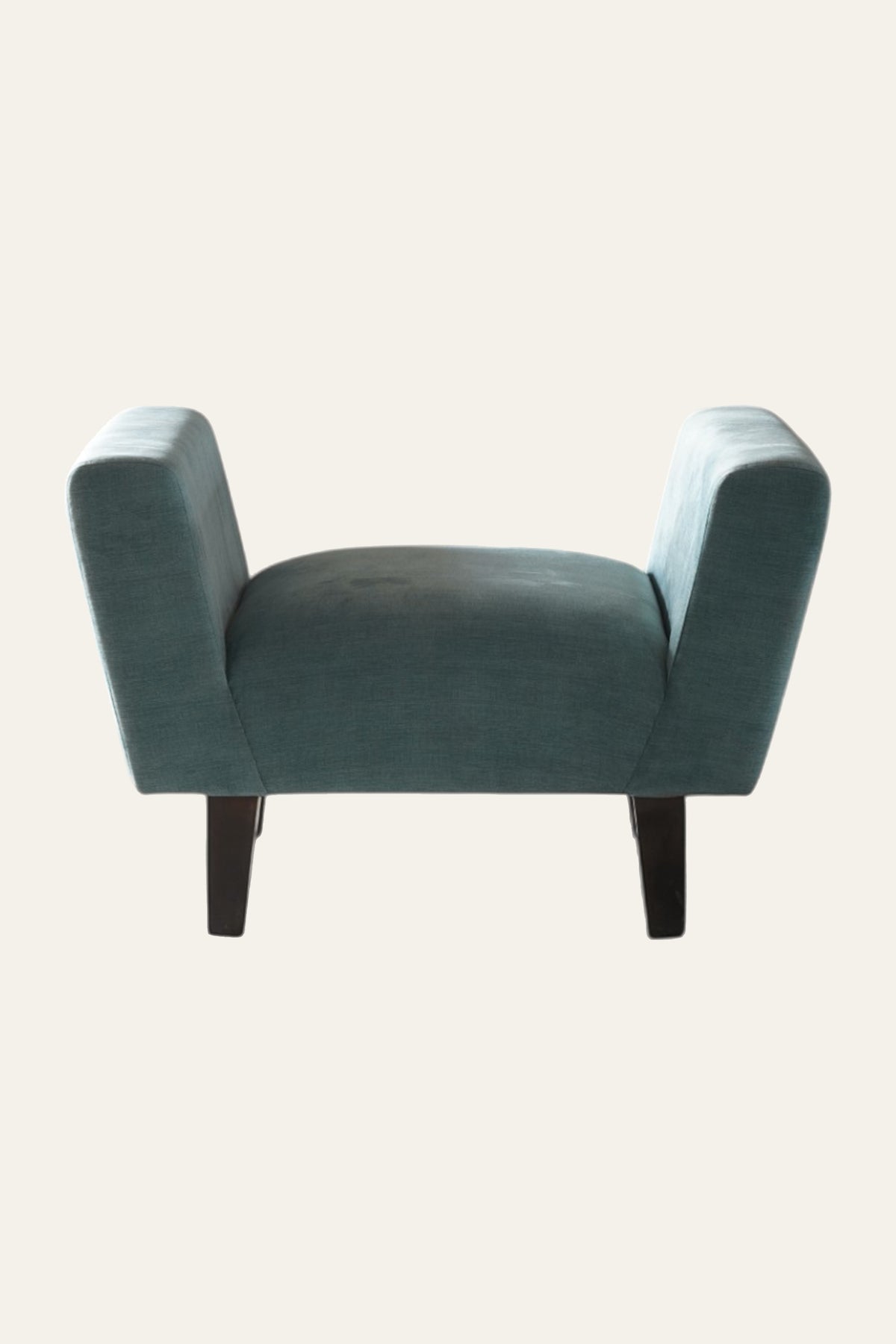 Modern Blue Upholstered Accent Stool for Living Room & Bedroom Seating