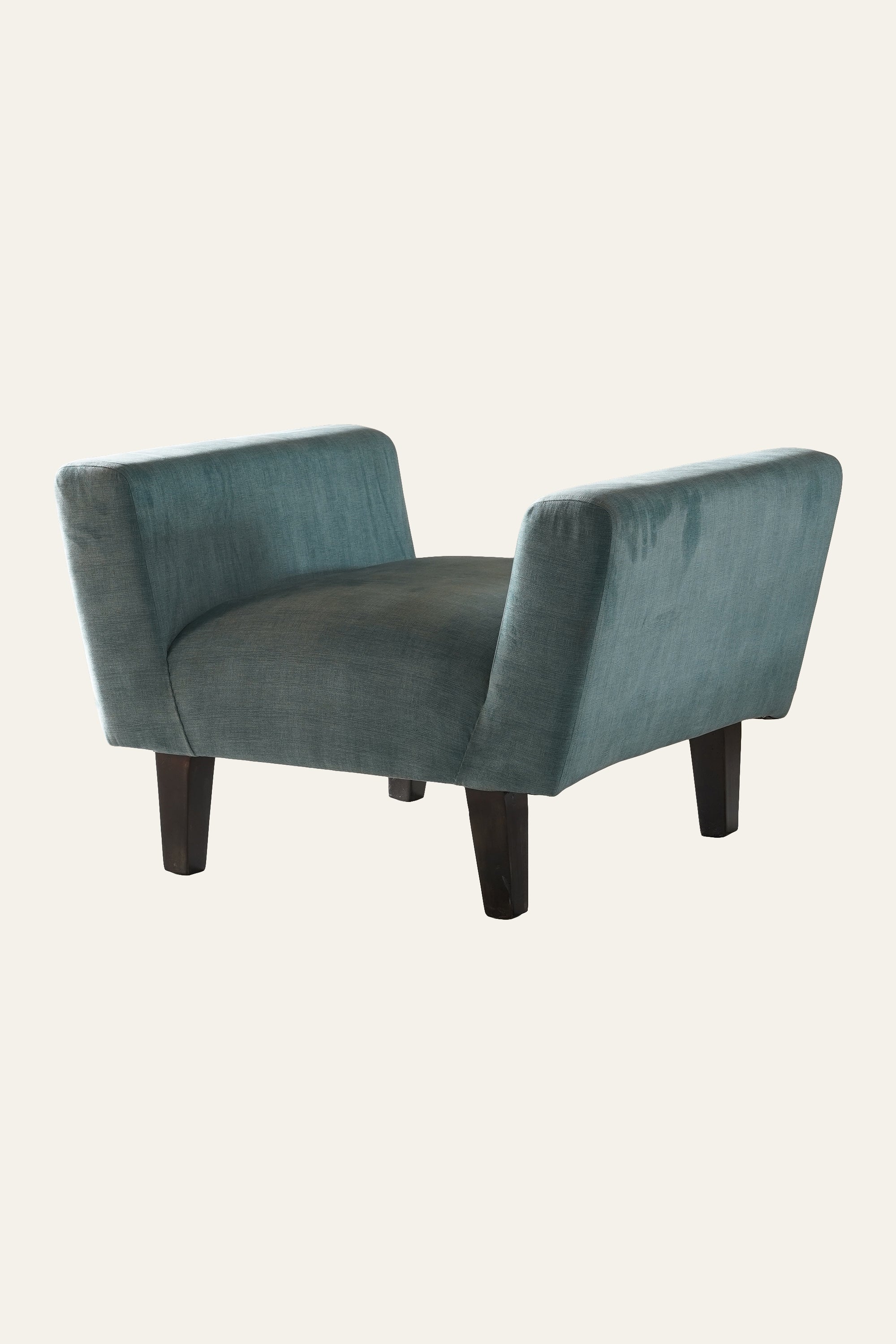 Modern Blue Upholstered Accent Stool for Living Room & Bedroom Seating