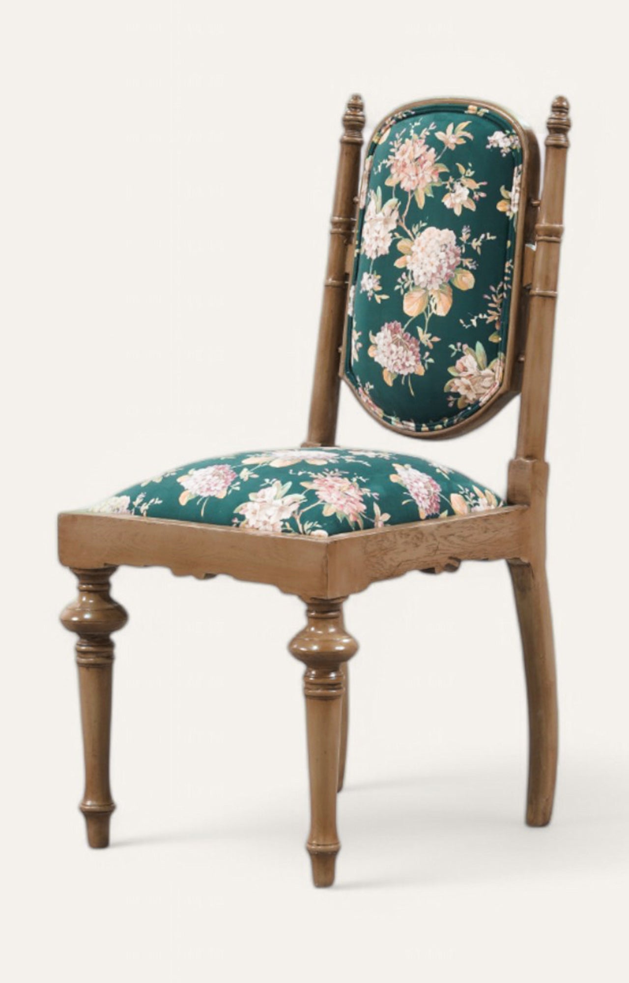 French Floral Upholstered Low-Seated Chair