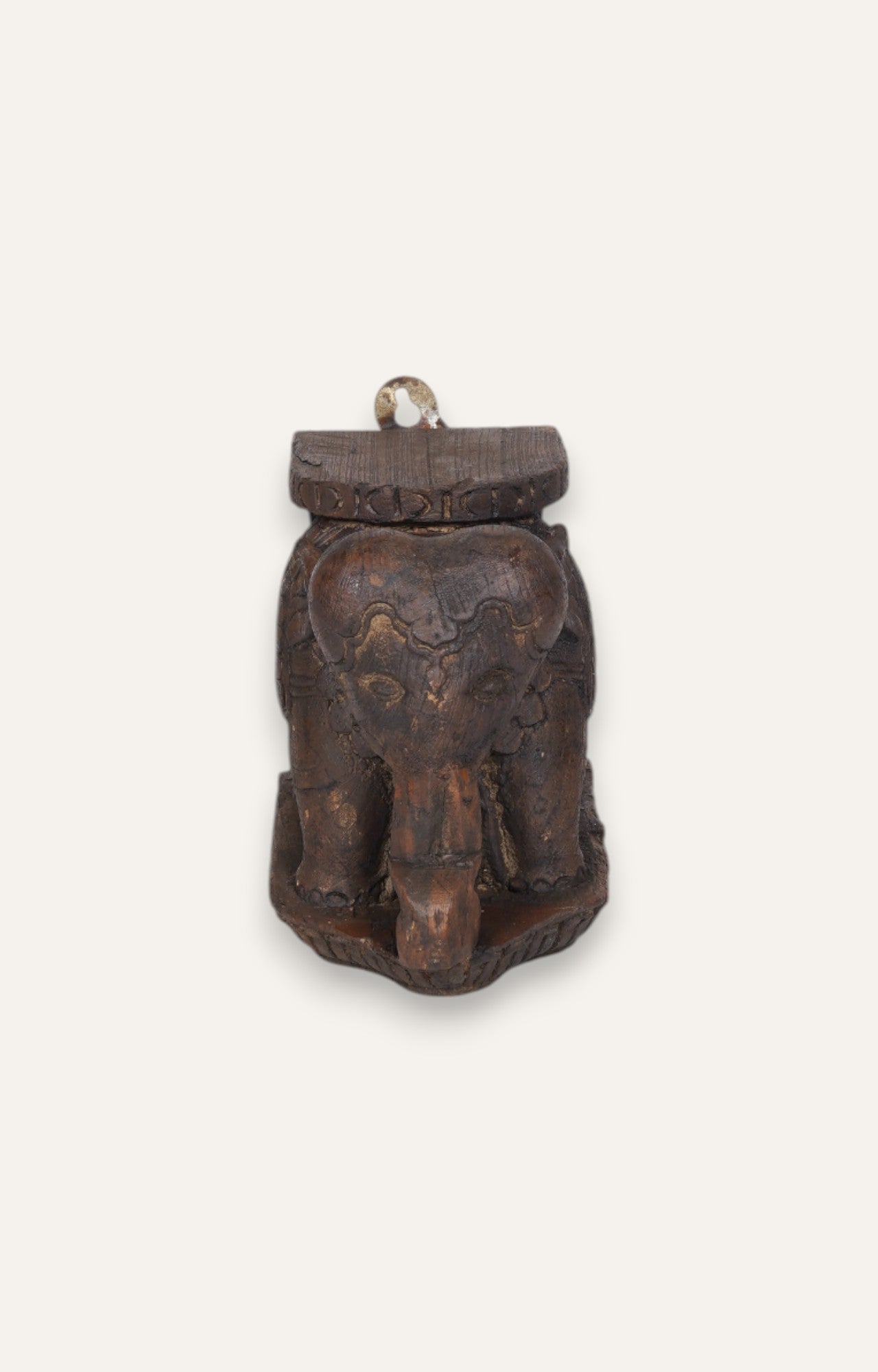 Hand-carved Indian Elephant Bracket Wall Art