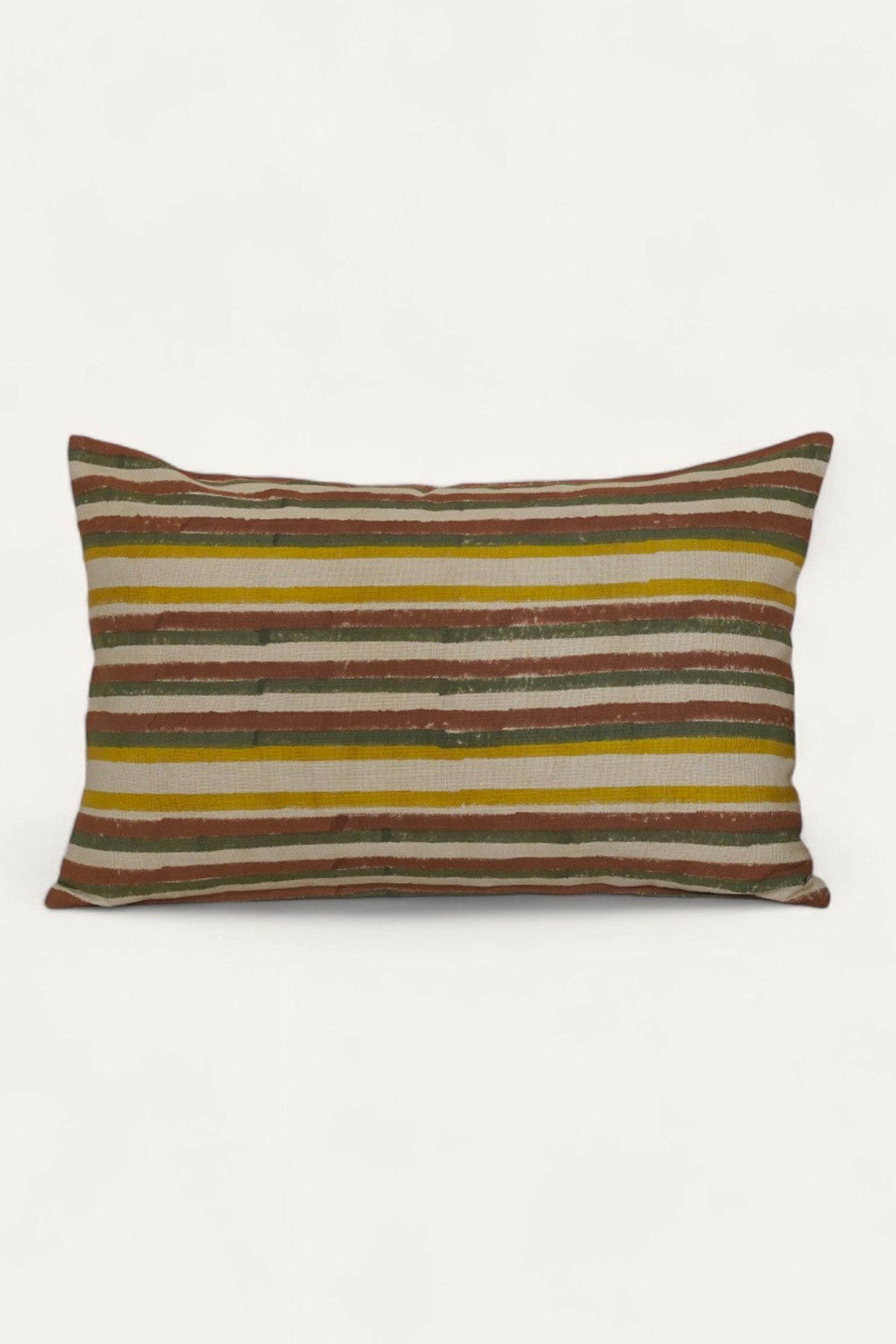 Earth Stripe Cotton Cushion Cover