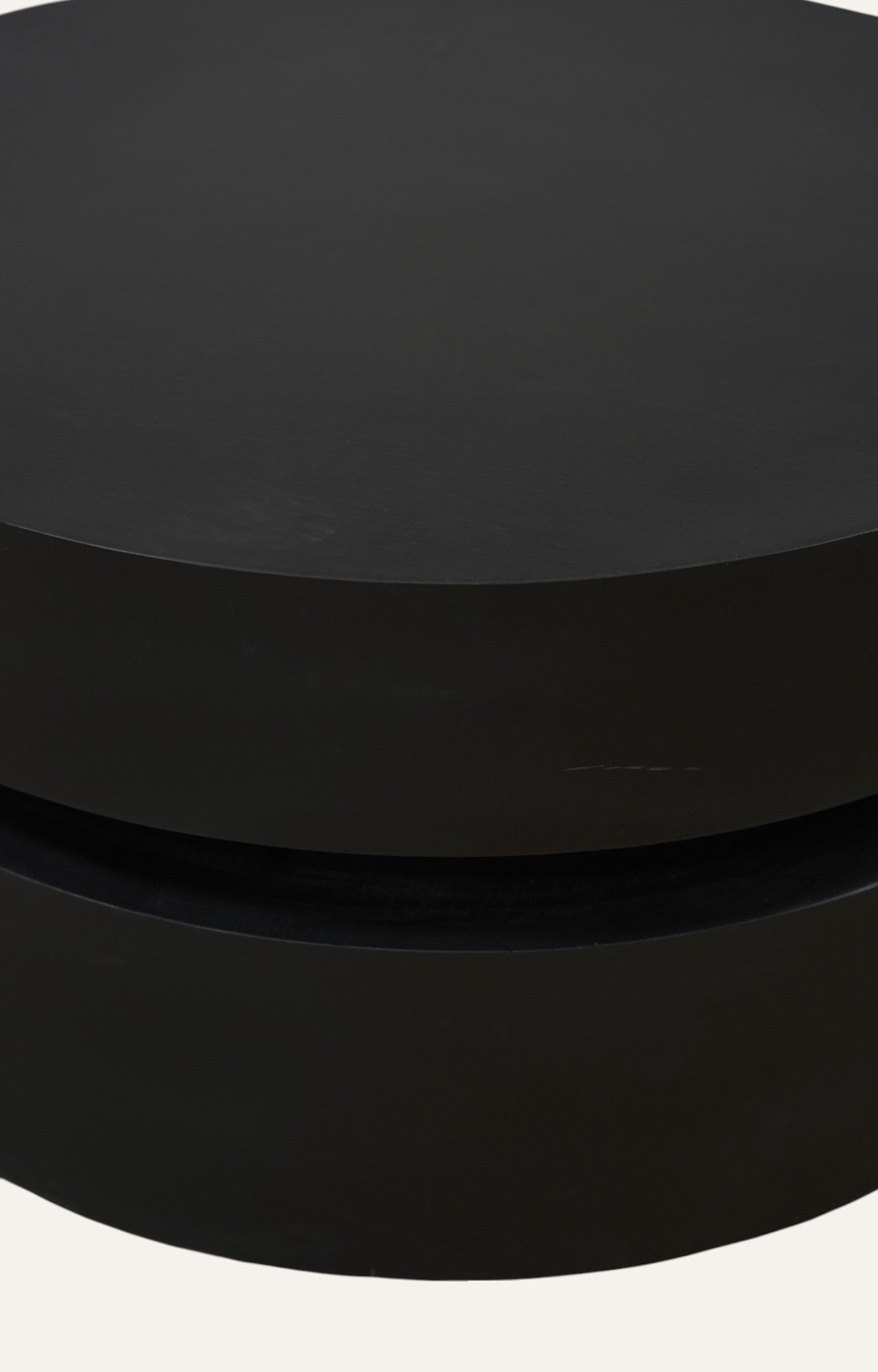 Two-Tier Disc Coffee Table in Black Oak Veneer