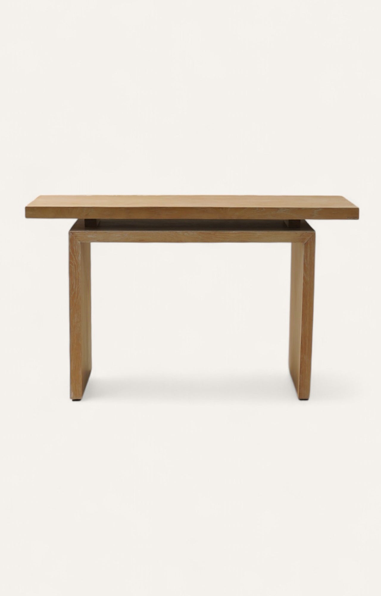 Floating Top Oak Console Table