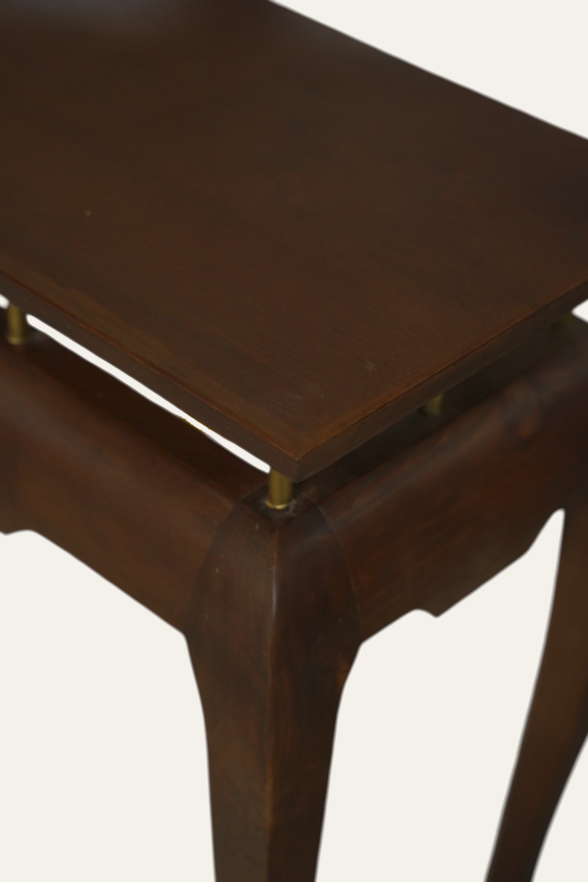 Acacia Wood Compact Console Table with Metal Rods