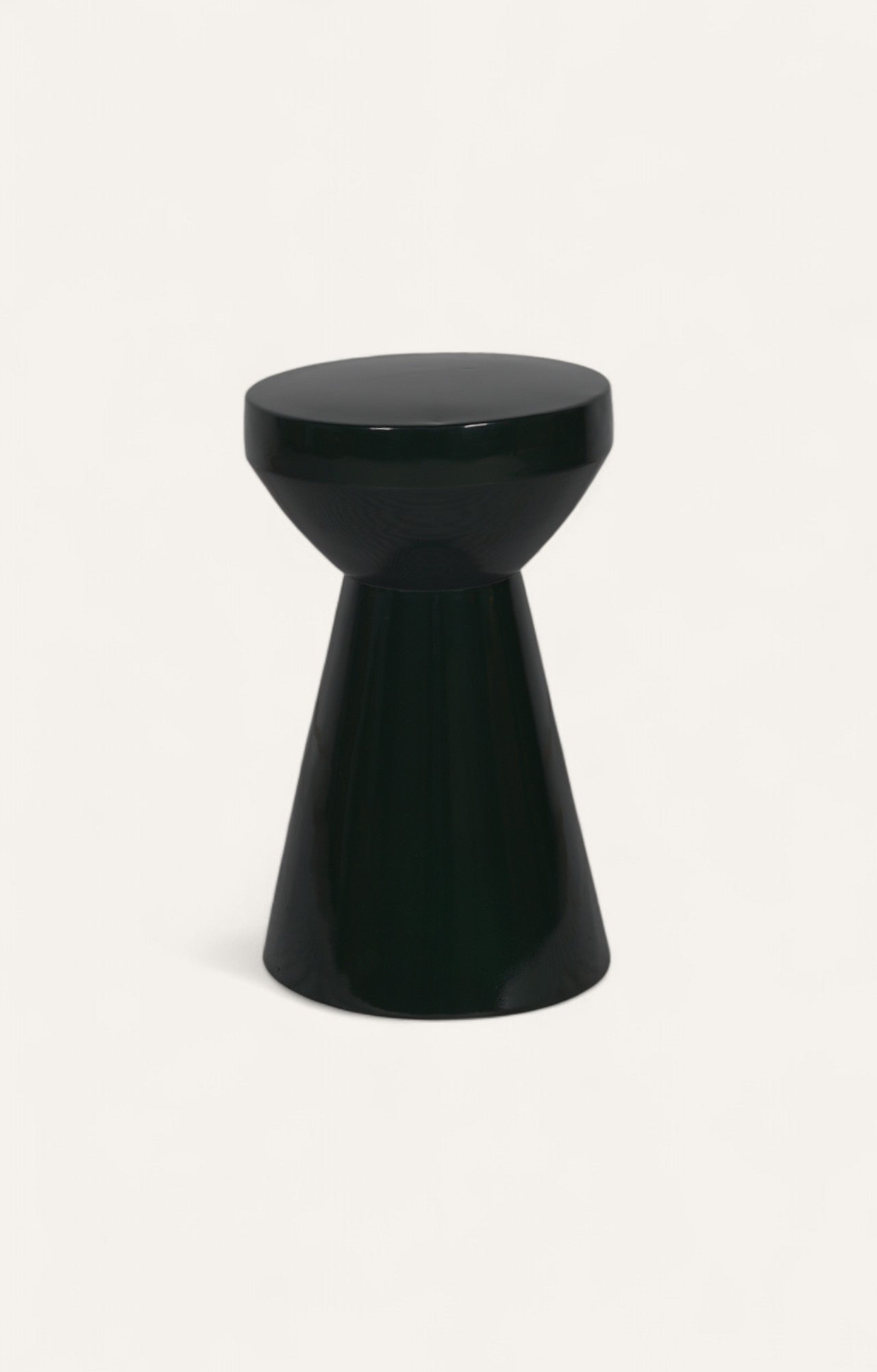 Matte Charcoal Noir Drum Side Table