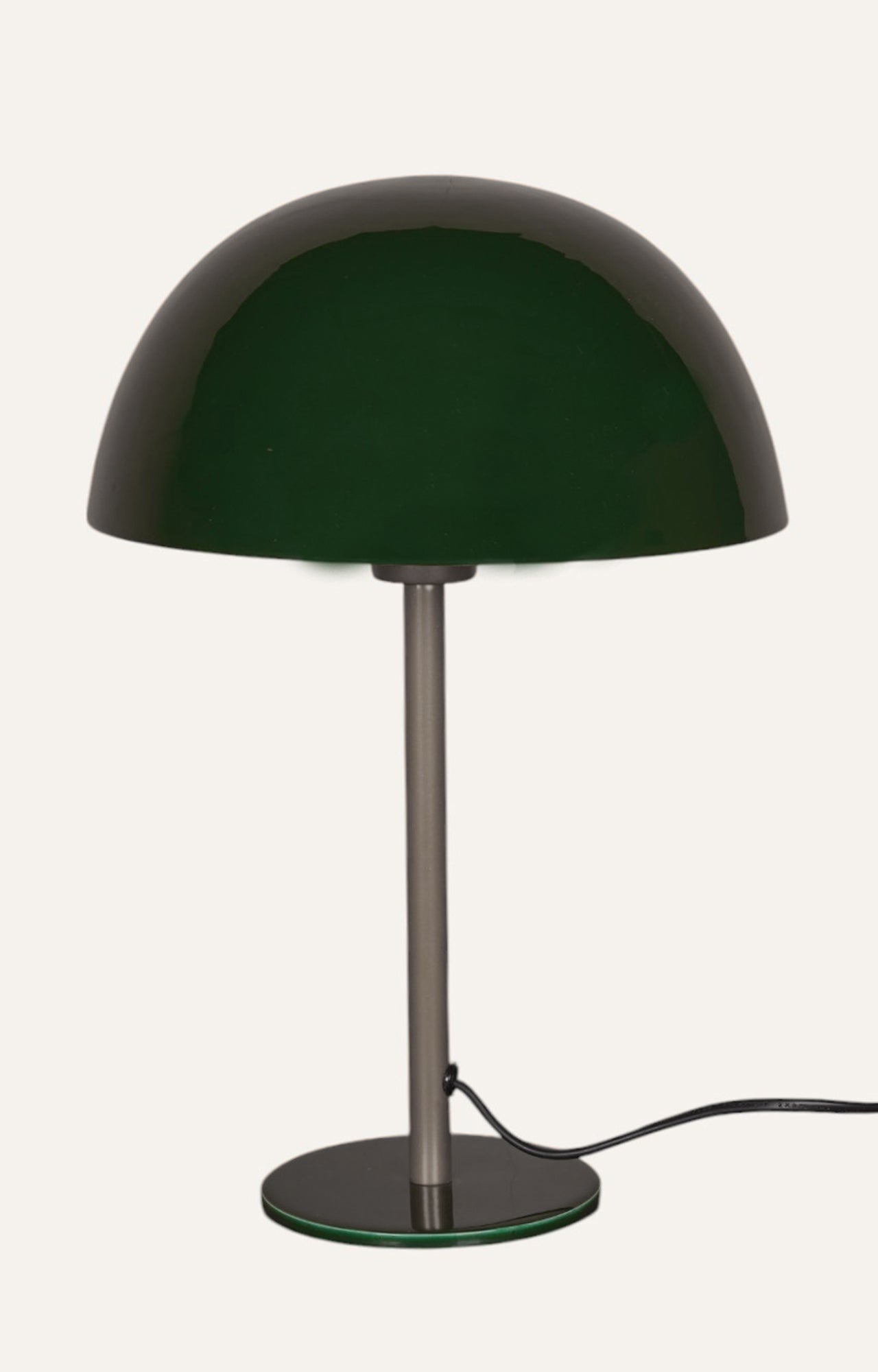 Contemporary Green Metal Dome Table Lamp