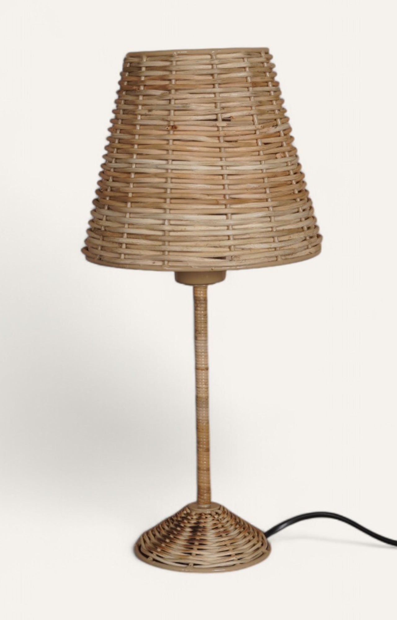 Rustic Cane Tiered Table Lamp