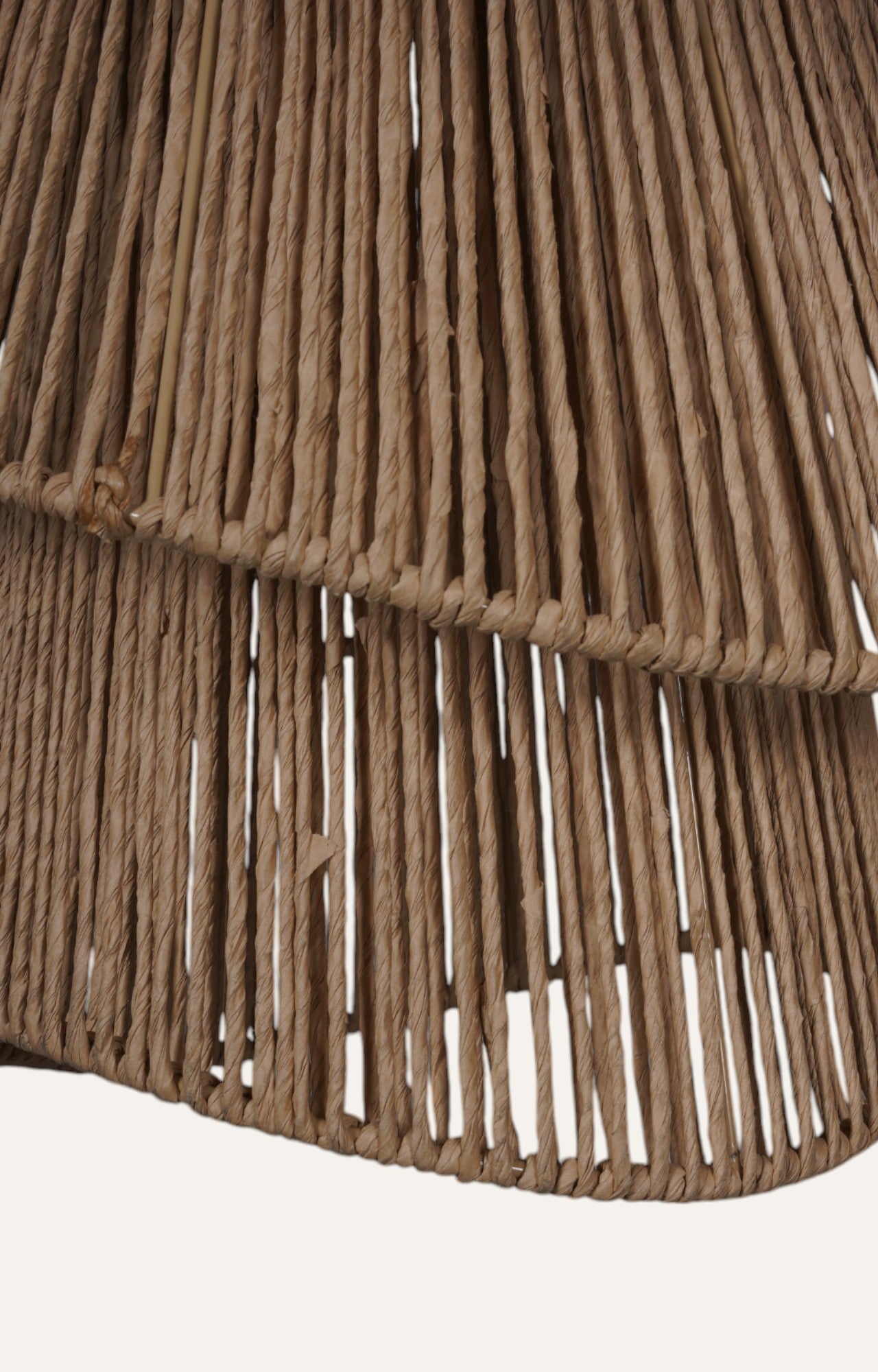 Cascading Tier Natural Raffia Rope Pendant Light