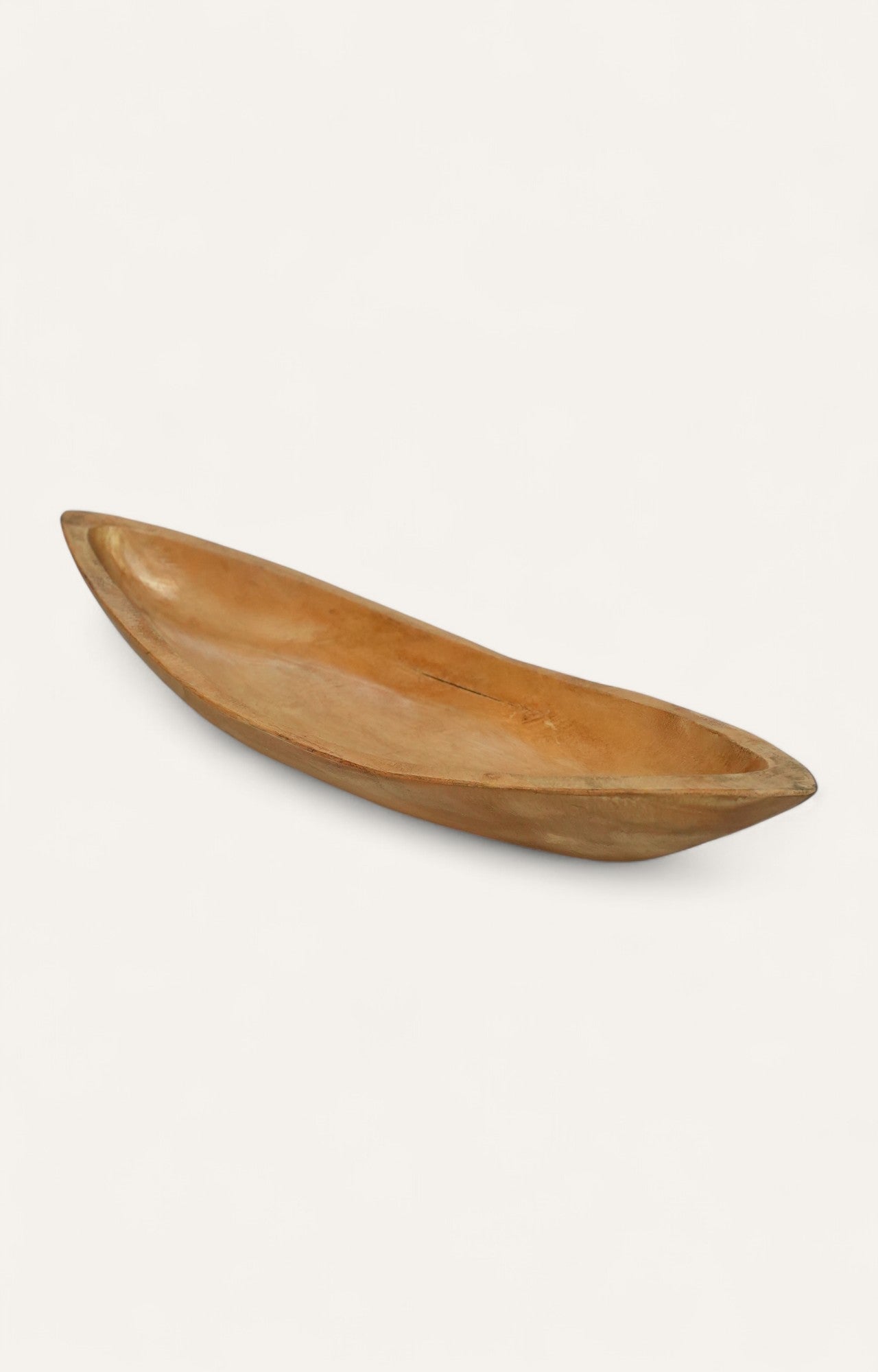 Rustic Leaf-Shaped Wood Trays - Set Of 2