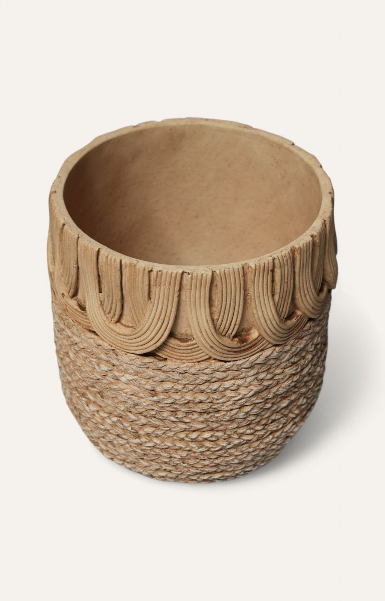 Handcard Woven Texture Planter Set Of - 2