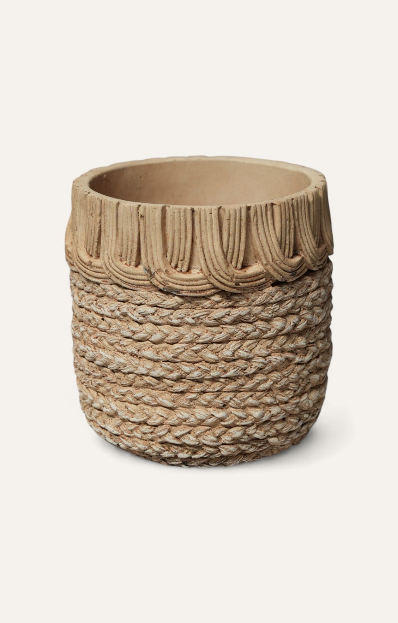 Handcard Woven Texture Planter Set Of - 2