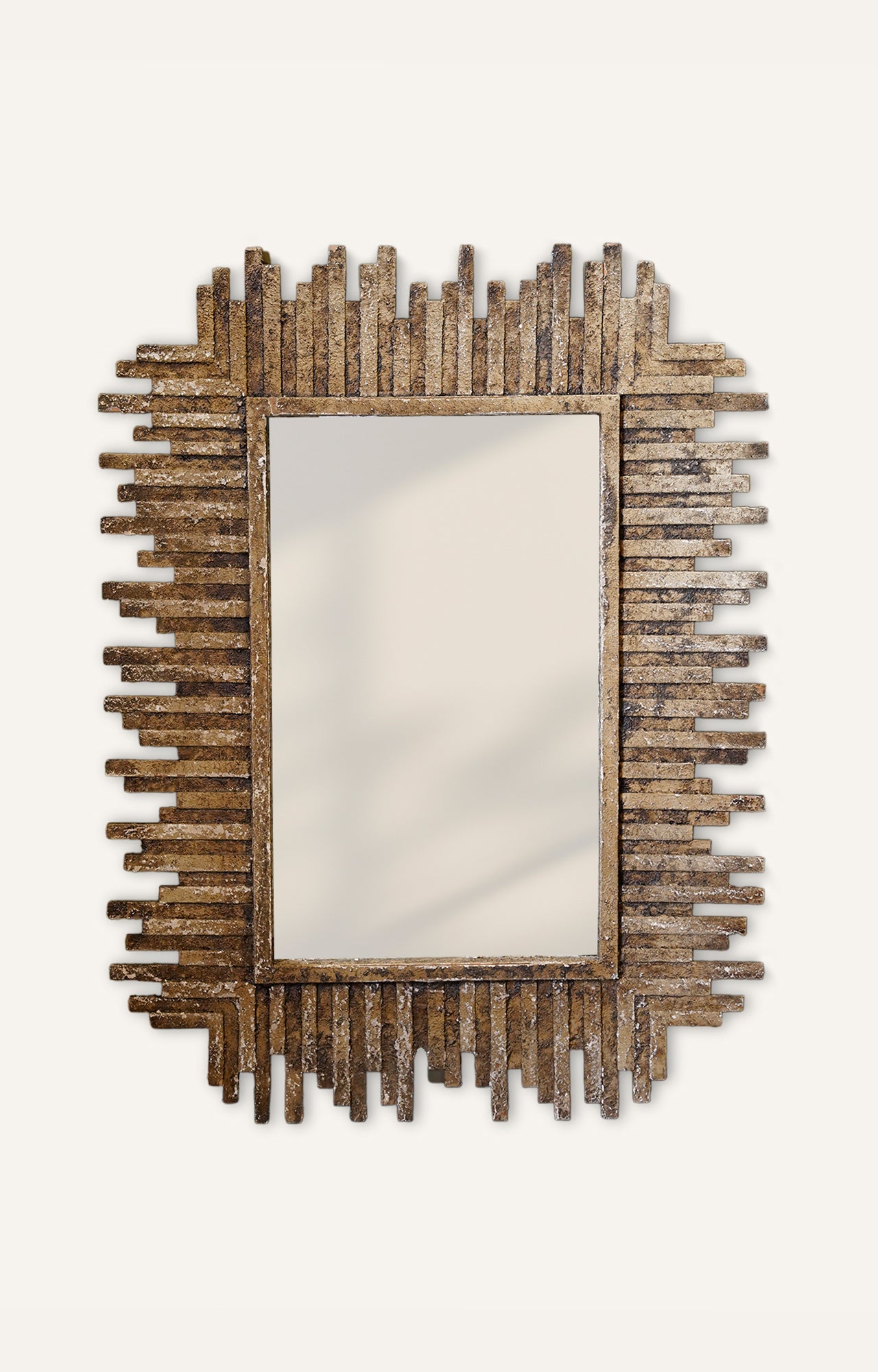 Rustic Acacia Wood Chip Mirror