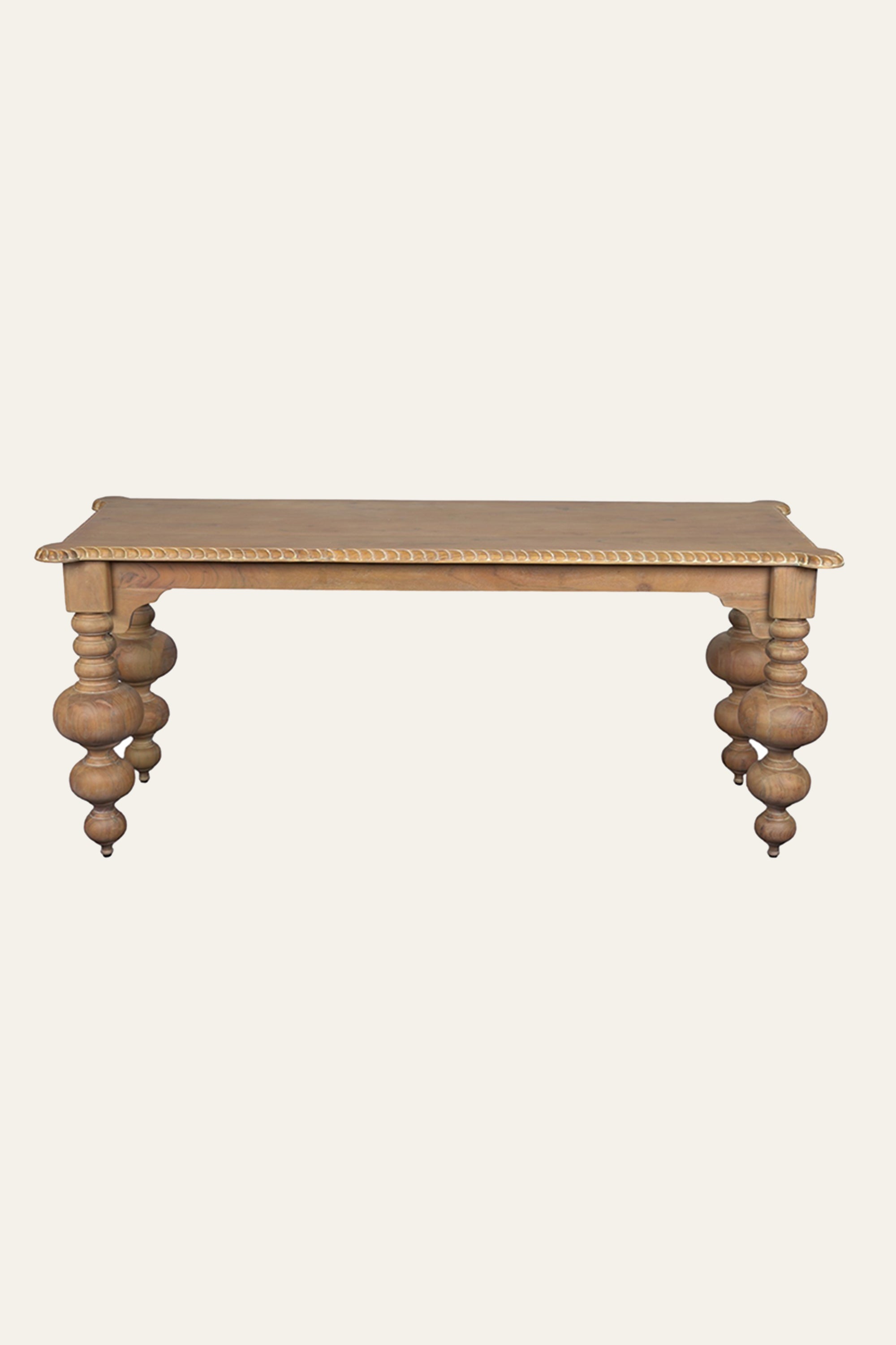 Rectangular Bobbin Turned Leg Wooden Console Table