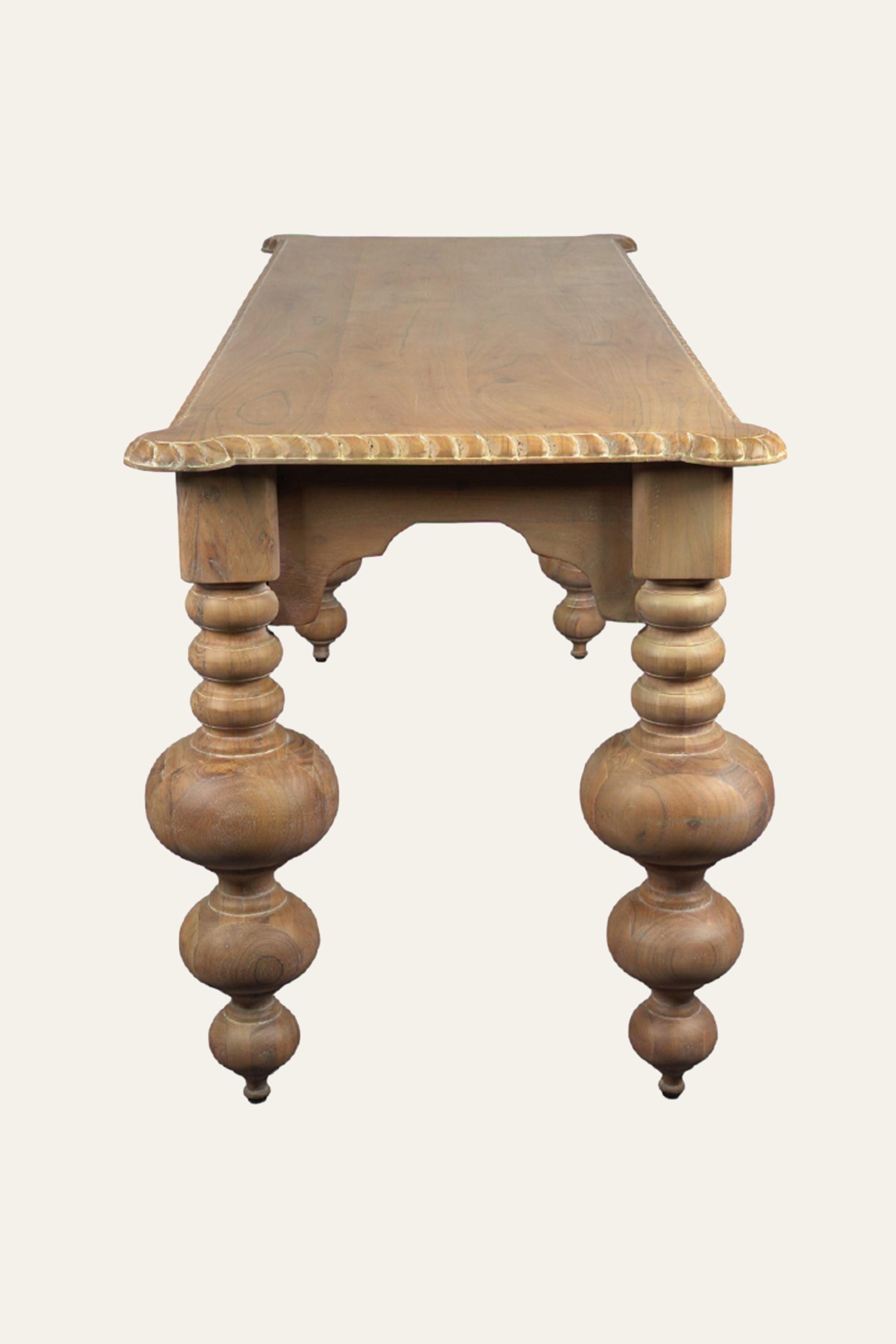Rectangular Bobbin Turned Leg Wooden Console Table
