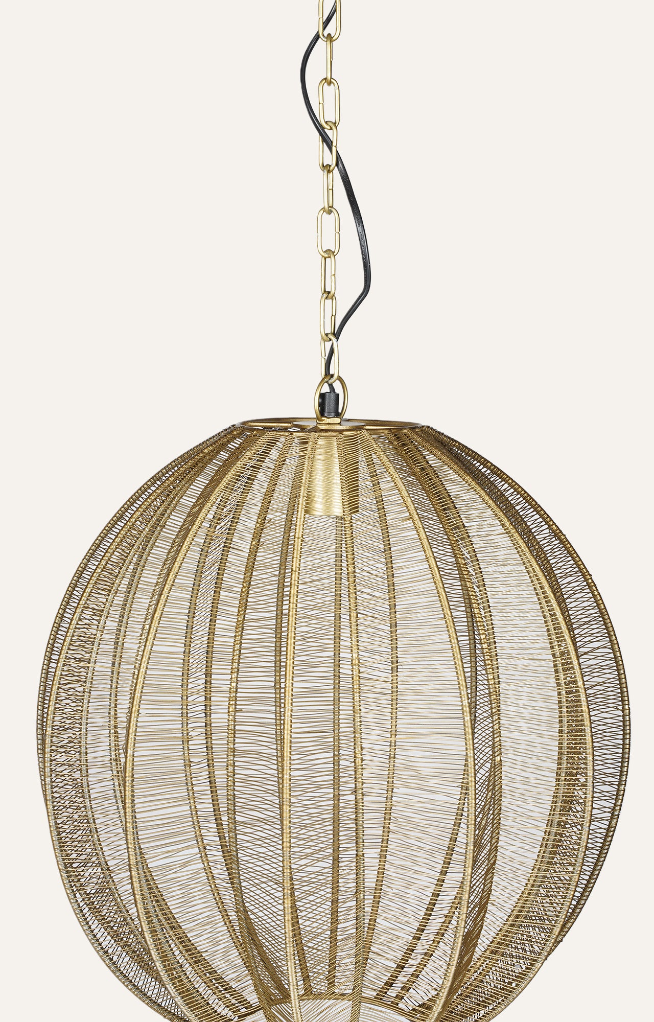 Elegant Gold Wire Sphere Pendant Light