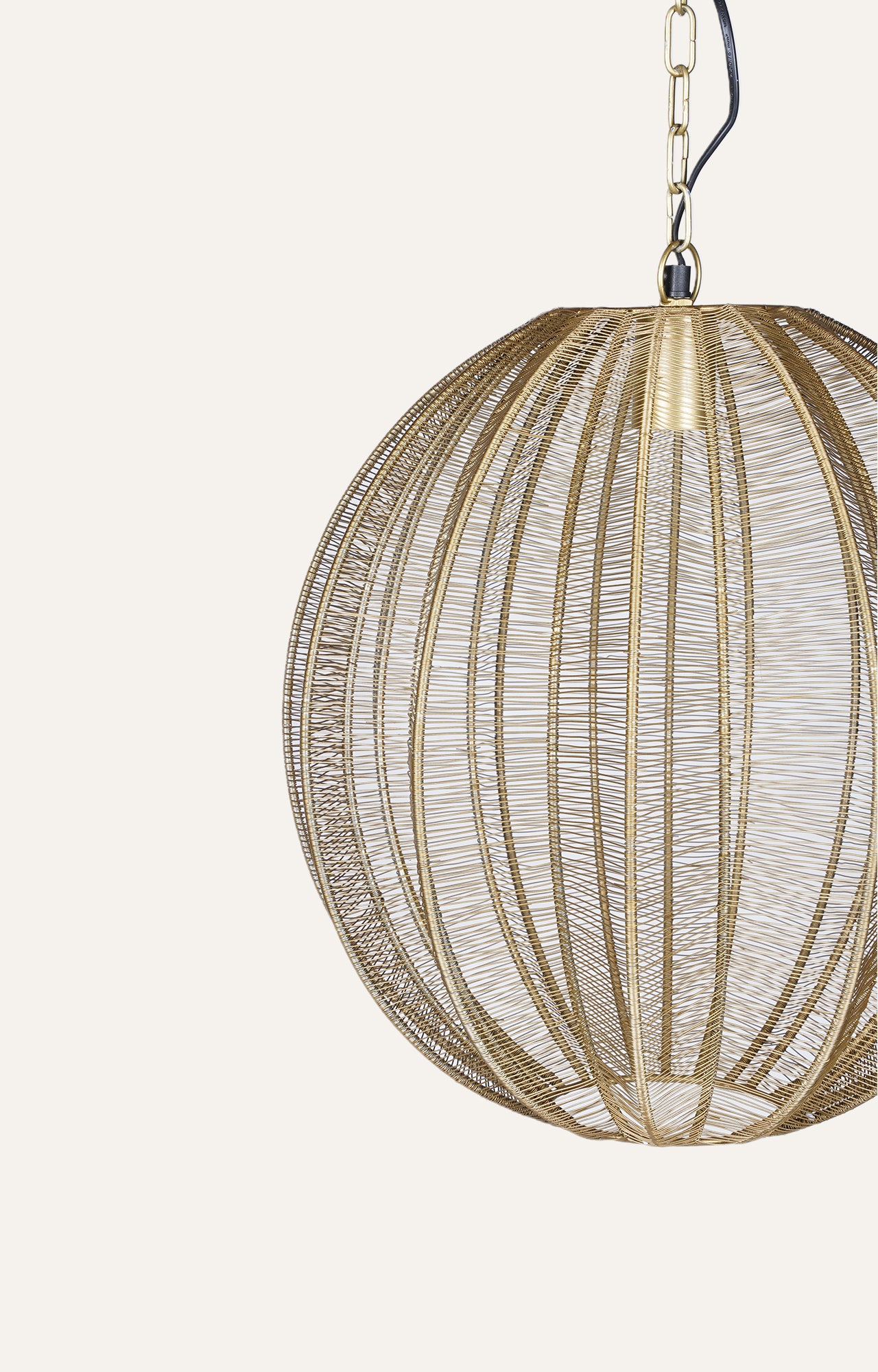 Elegant Gold Wire Sphere Pendant Light