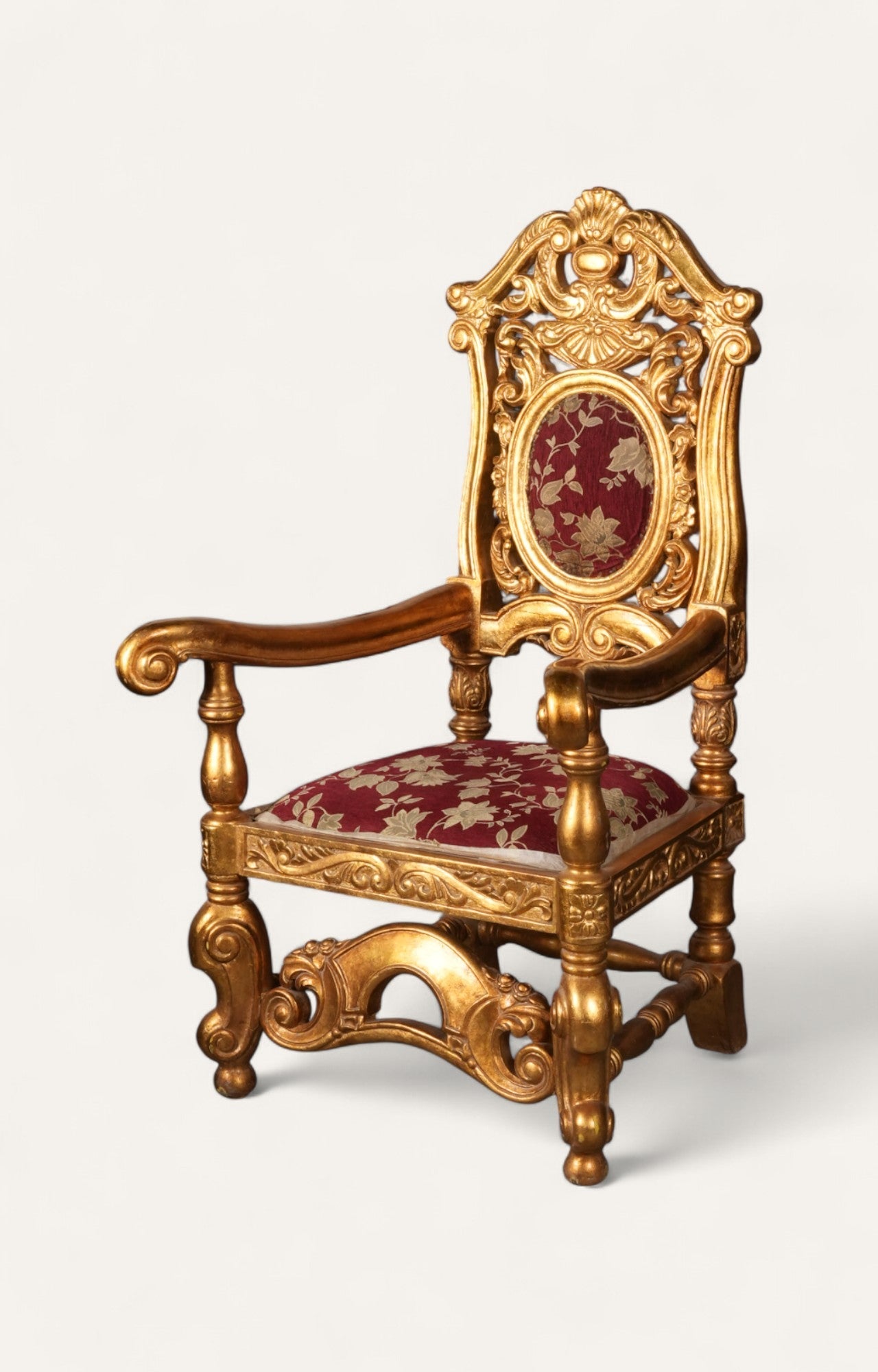 Gold Baroque Throne Accent Chair
