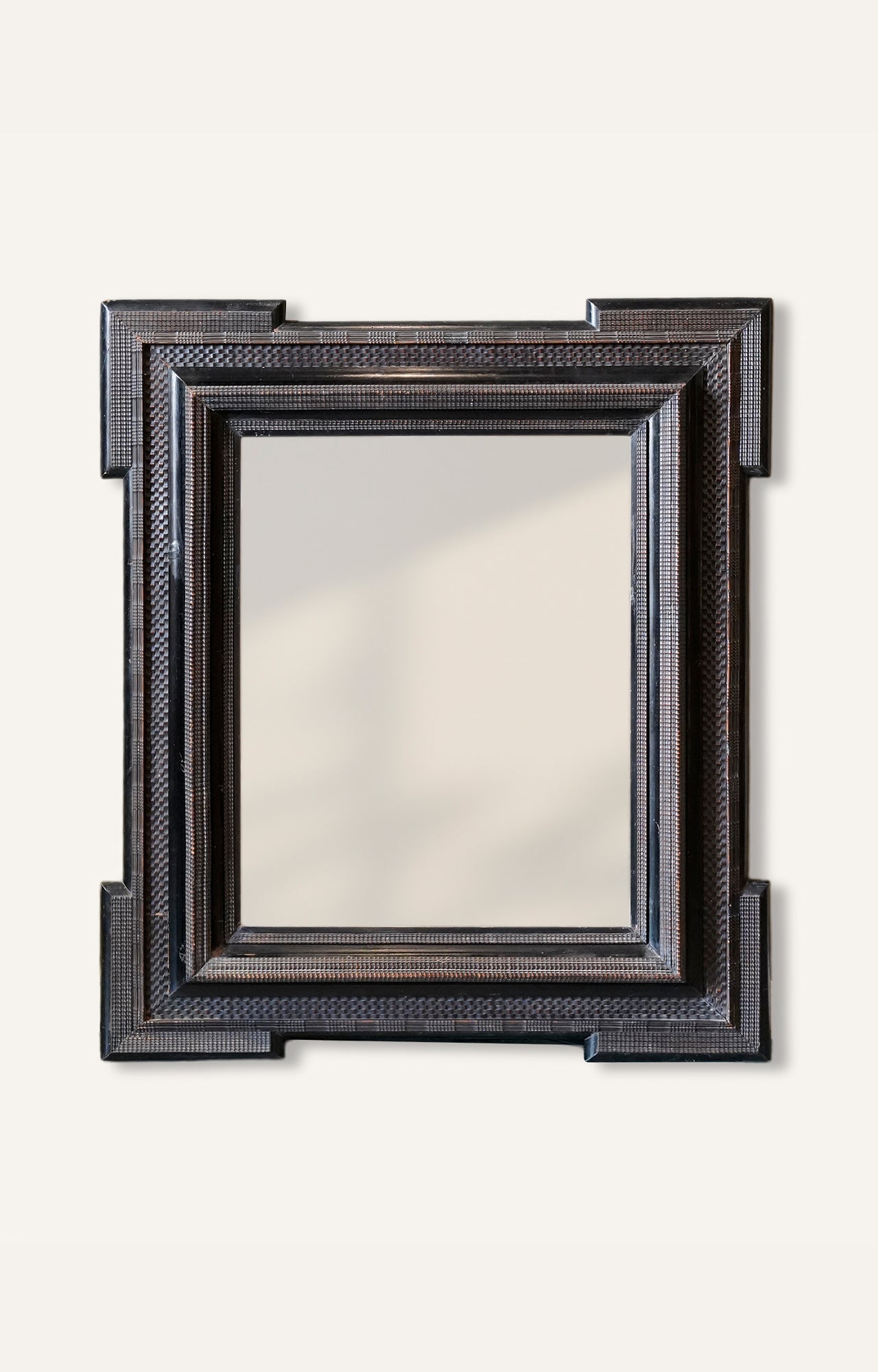 Solid Acacia Black Wood Wall Mirror