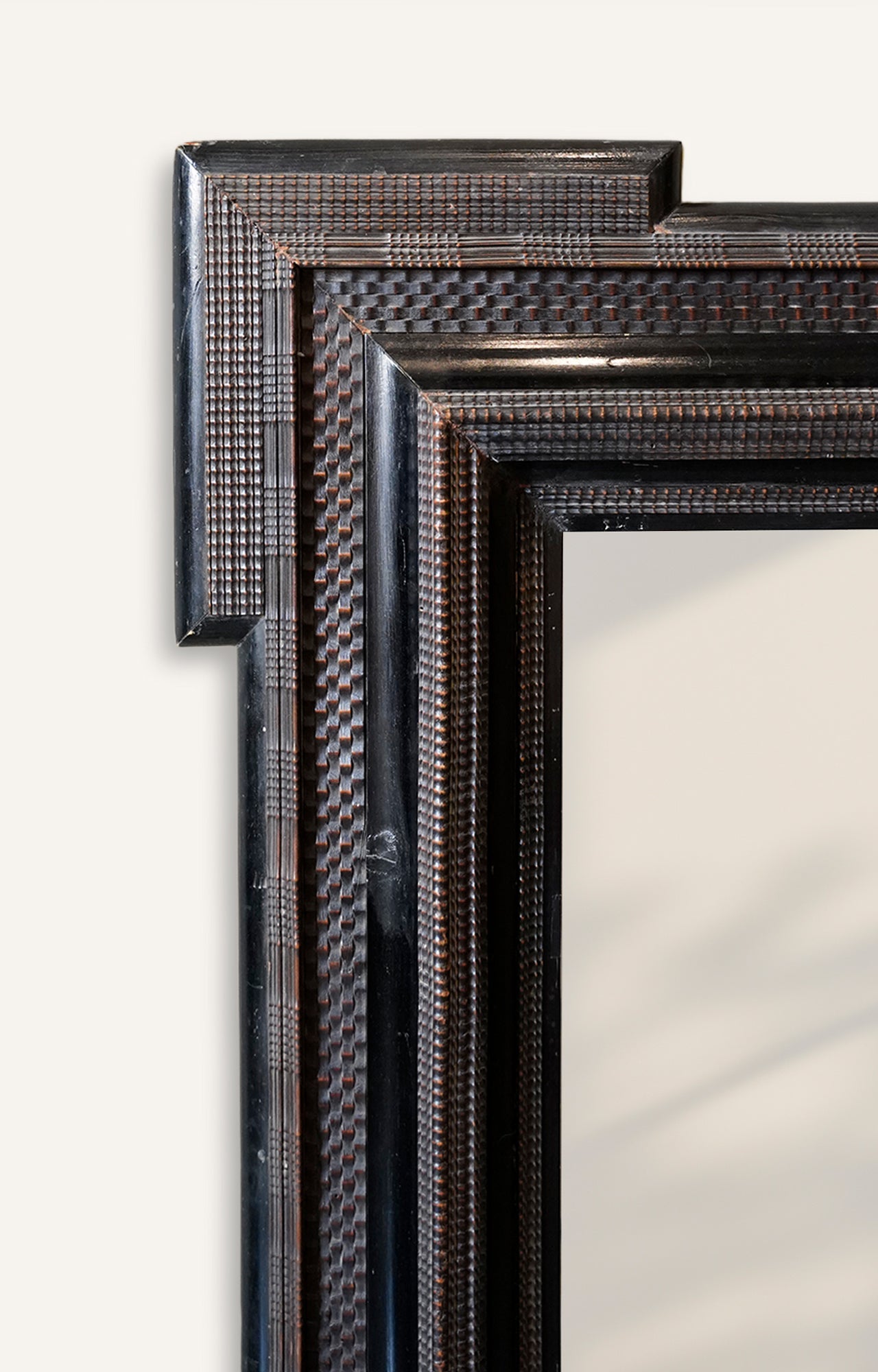 Solid Acacia Black Wood Wall Mirror