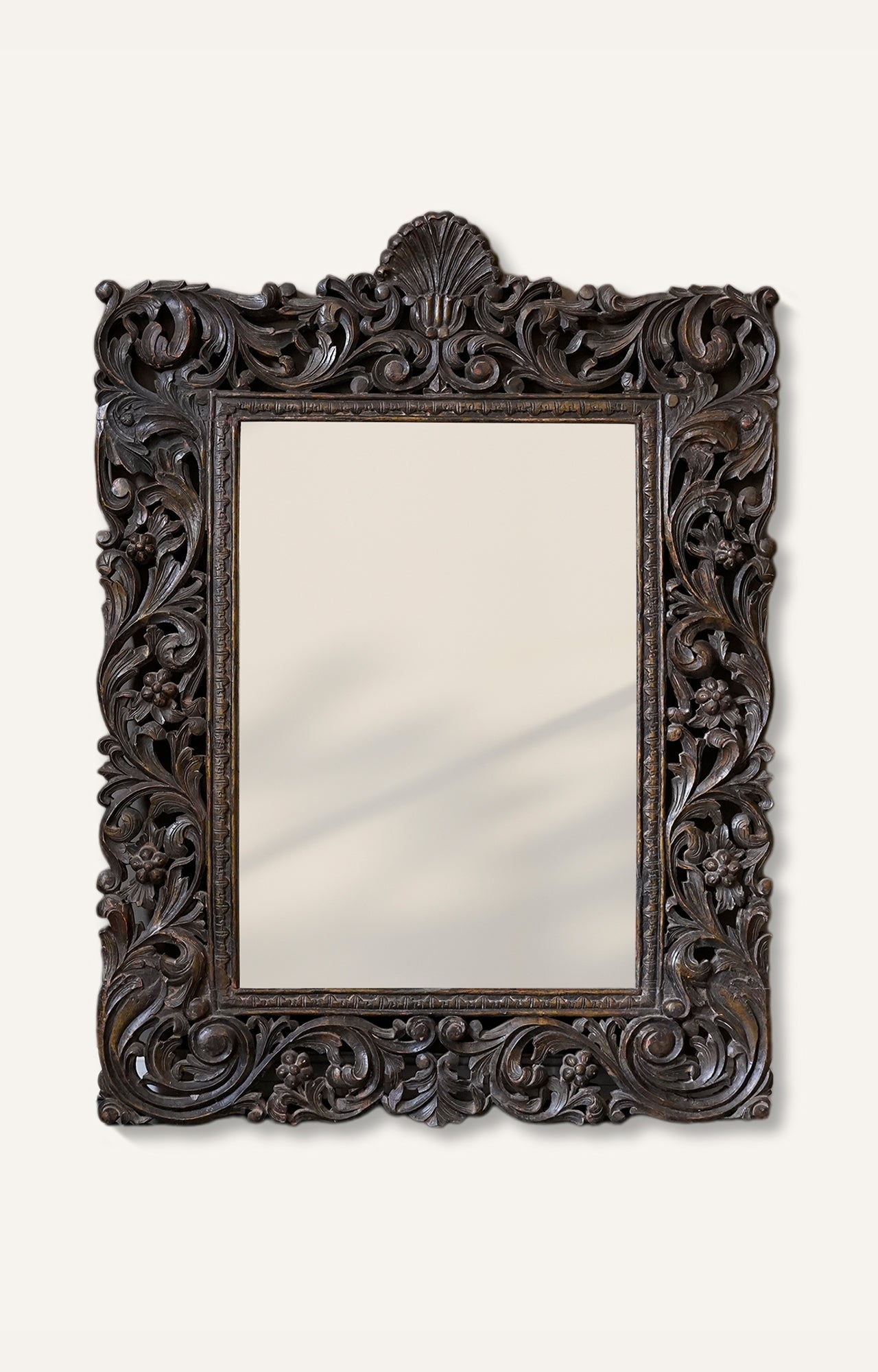 Detailed Carved Mango Wood vintage Mirror