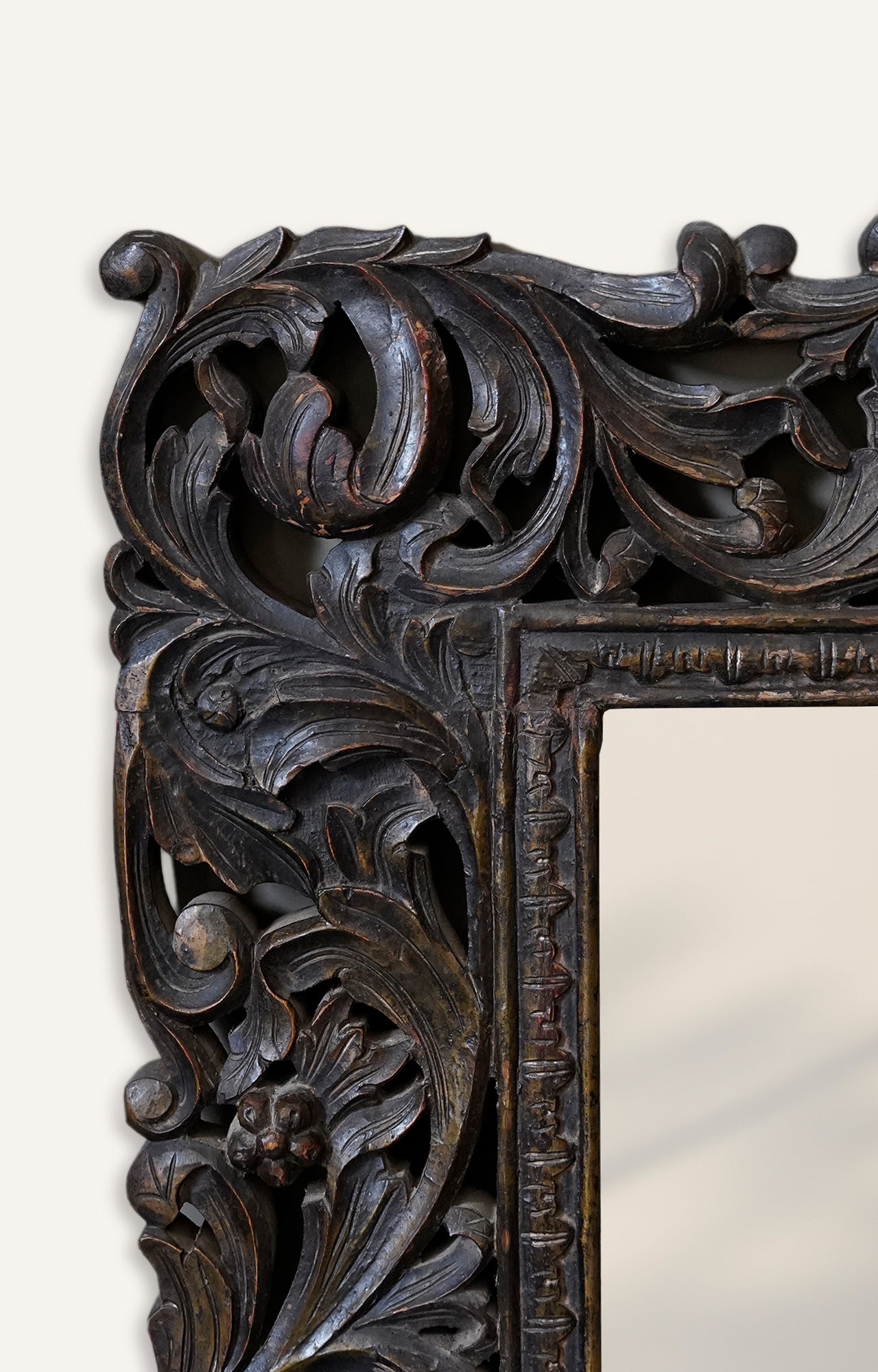 Detailed Carved Mango Wood vintage Mirror