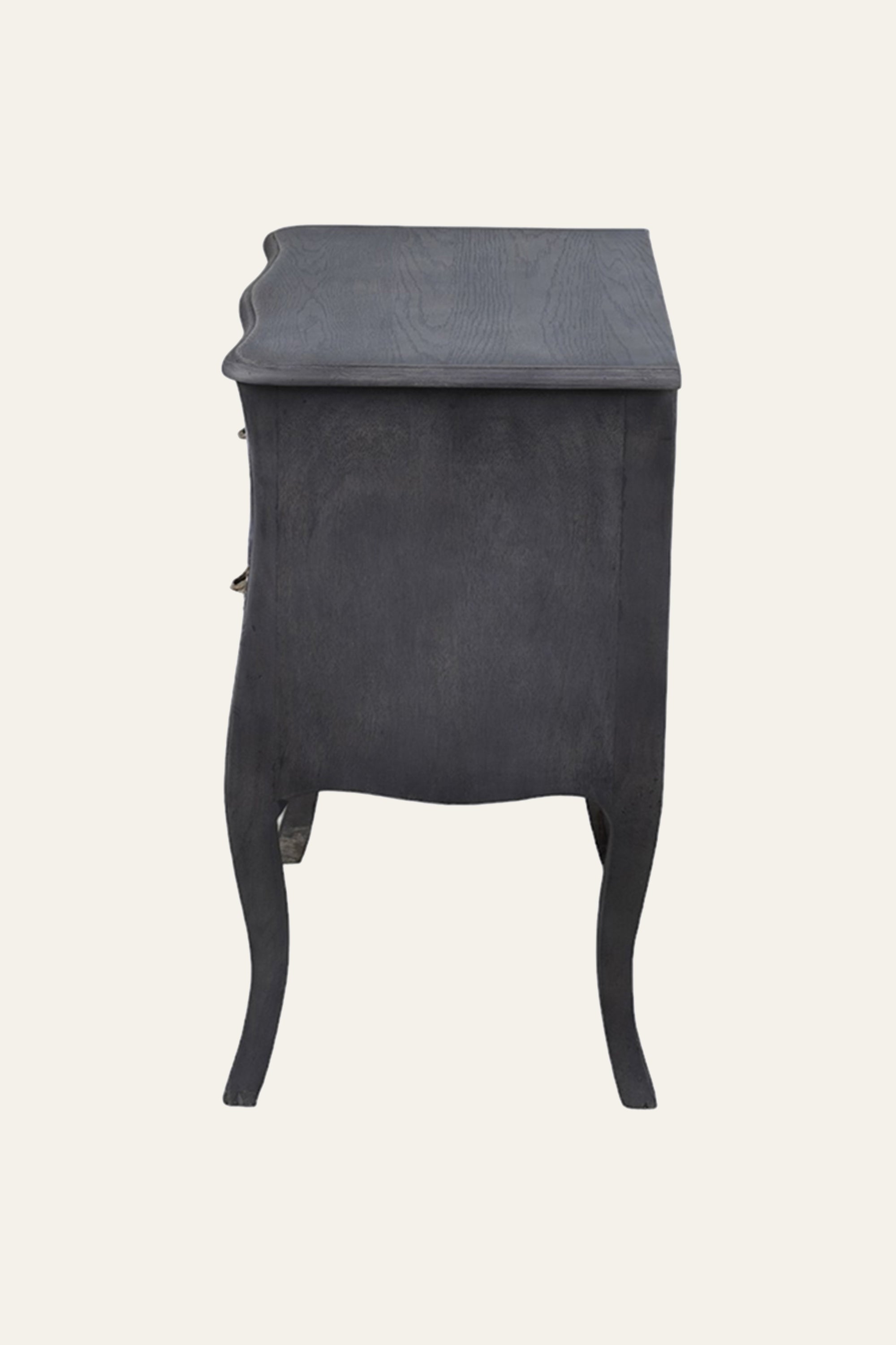 Grey French Provincial Bedside Table – 2-Drawer Accent Table