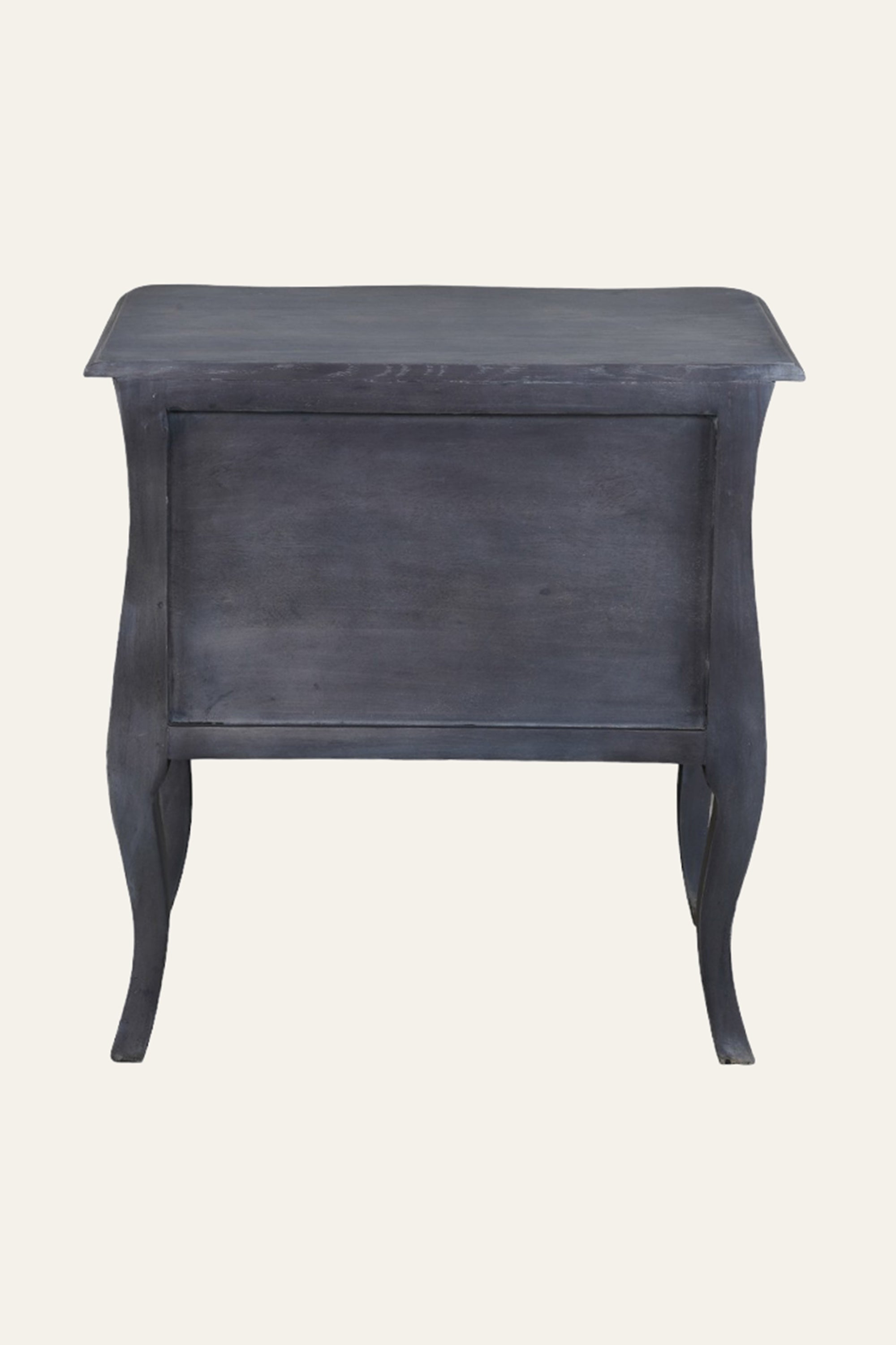 Grey French Provincial Bedside Table – 2-Drawer Accent Table