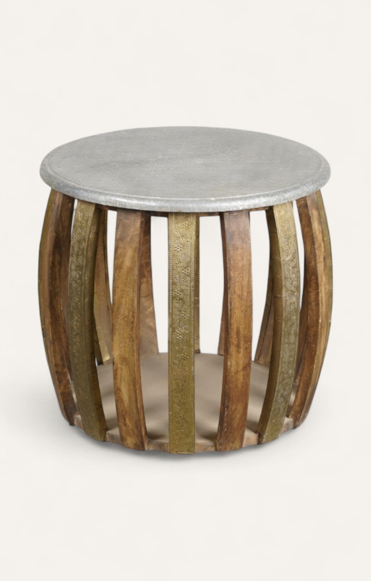 Floral Barrel Side Table