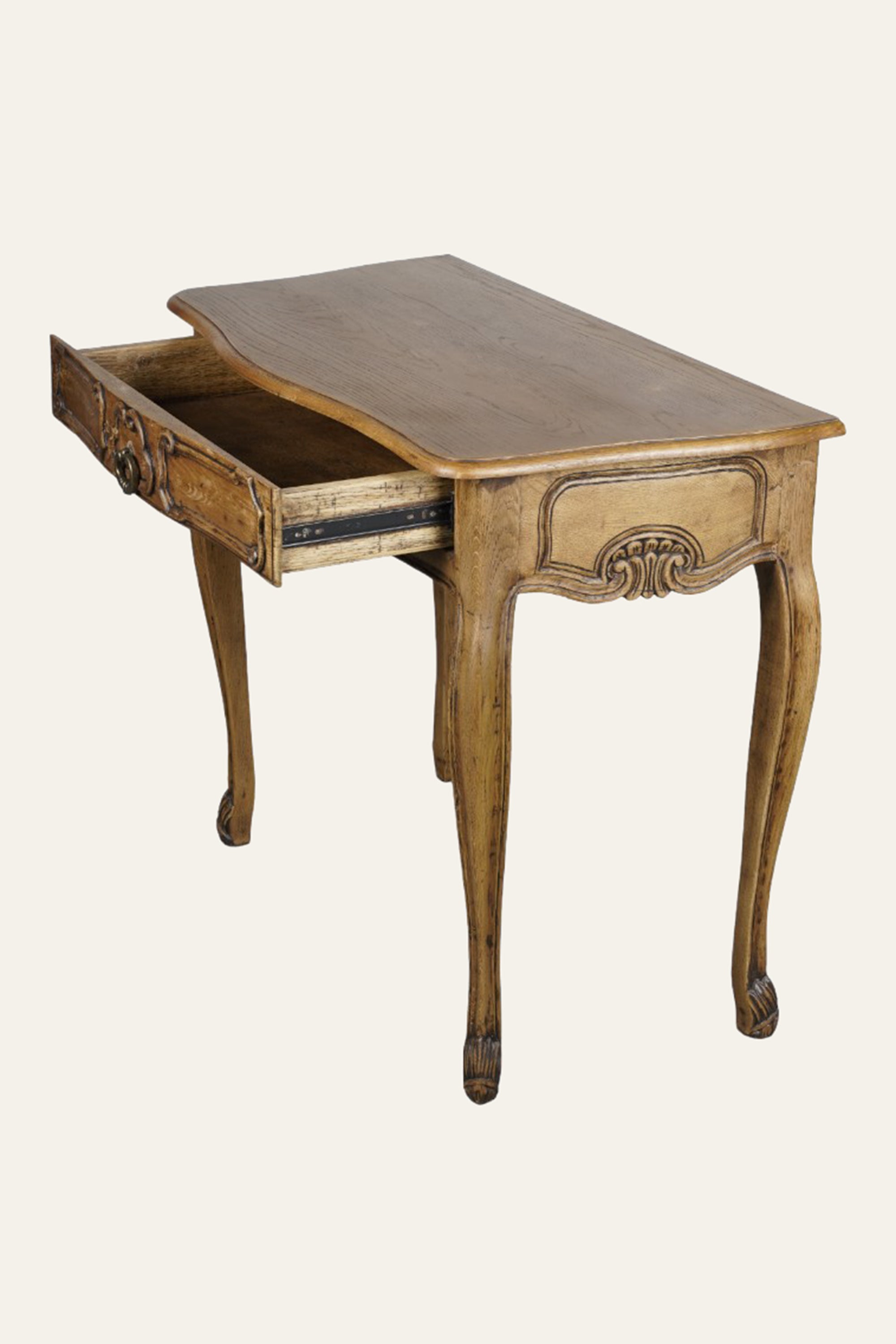 Compact French Style Wood Study Table with Drawer